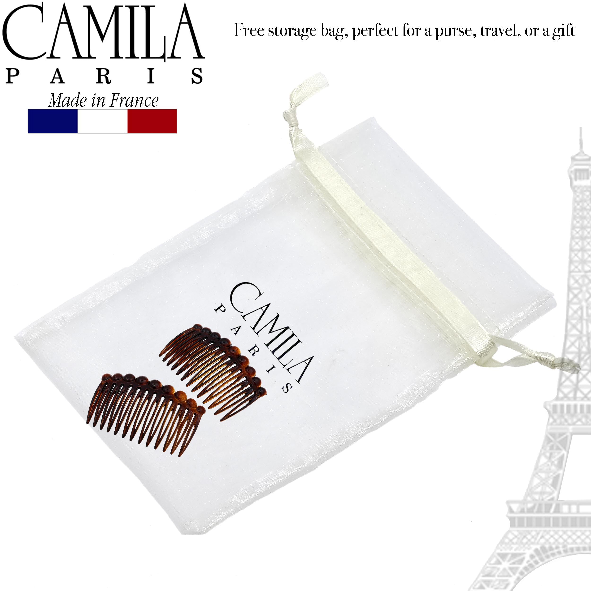 Camila Paris CP33-2 Tortoise Shell French Hair Side Comb for Women