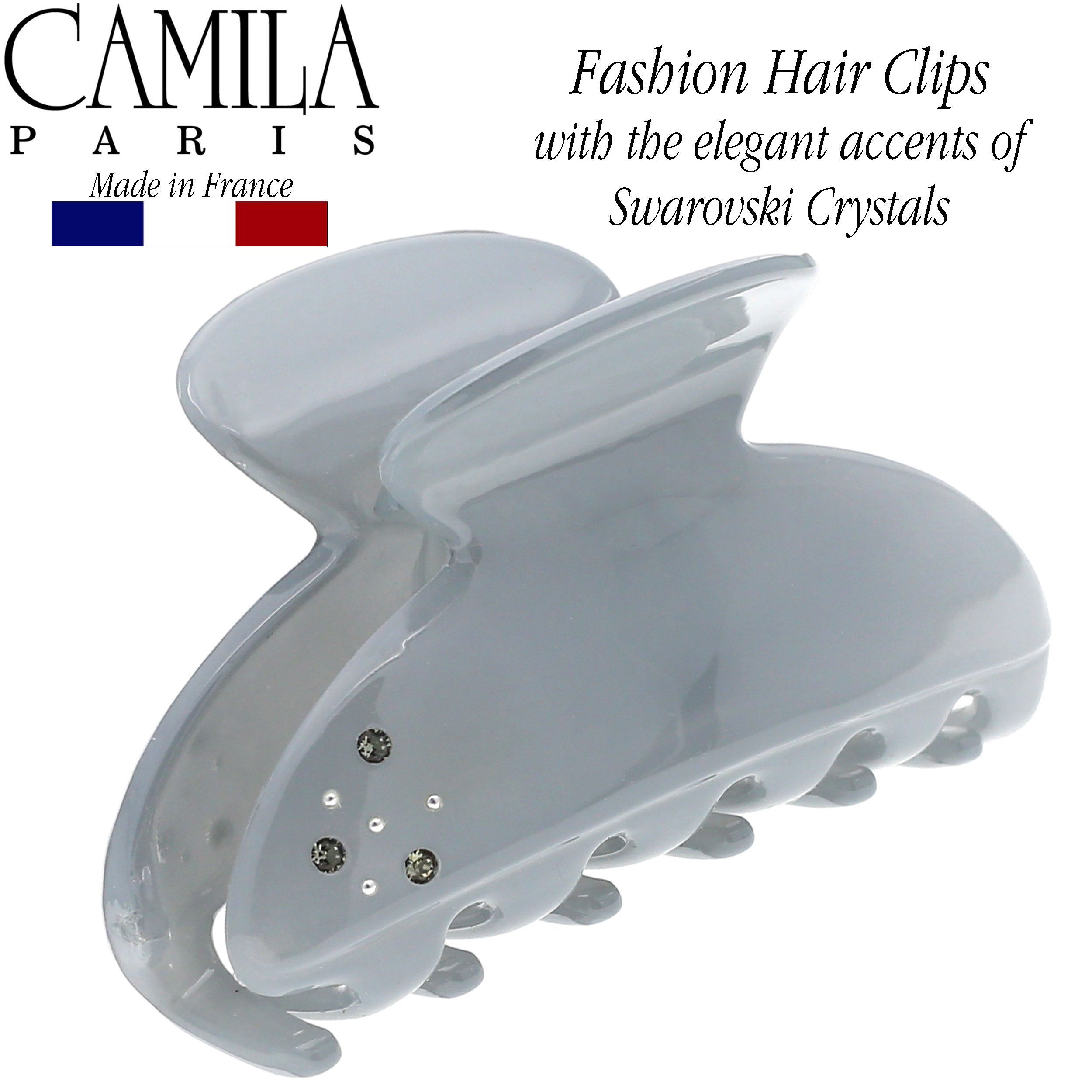 Camila Paris French-Made Hair Claw Clips for Thick Volume with Swarovski Crystals