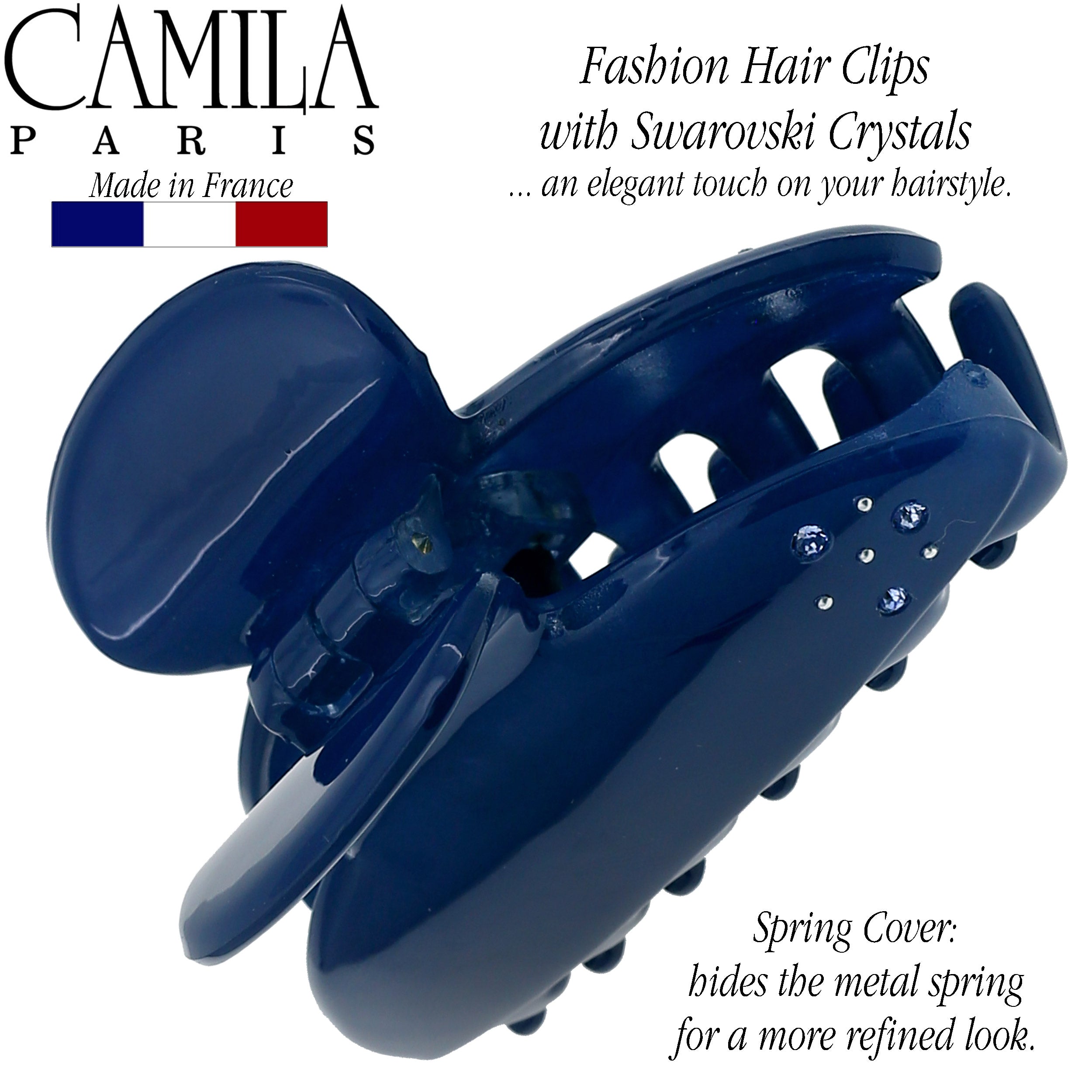 Camila Paris French-Made Hair Claw Clips for Thick Volume with Swarovski Crystals
