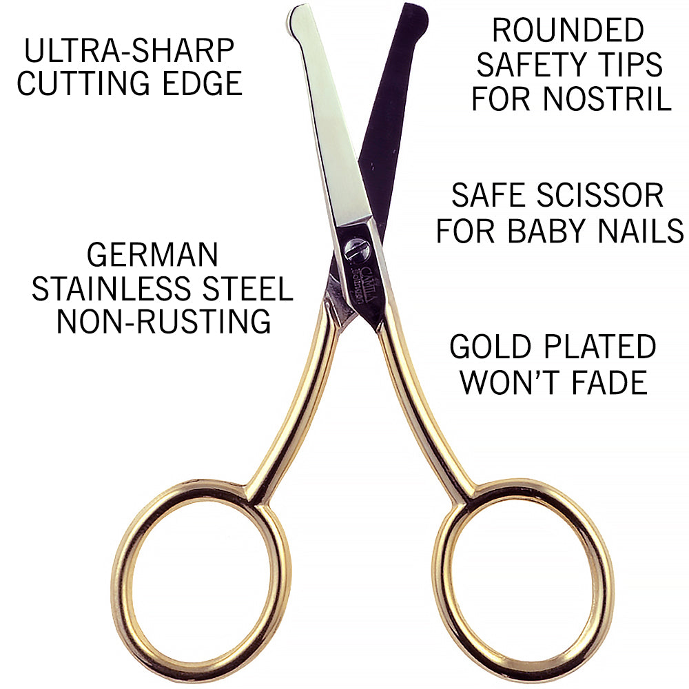Camila Solingen CS06 Gold Plated Safety Tip Scissor For Nostril & Baby