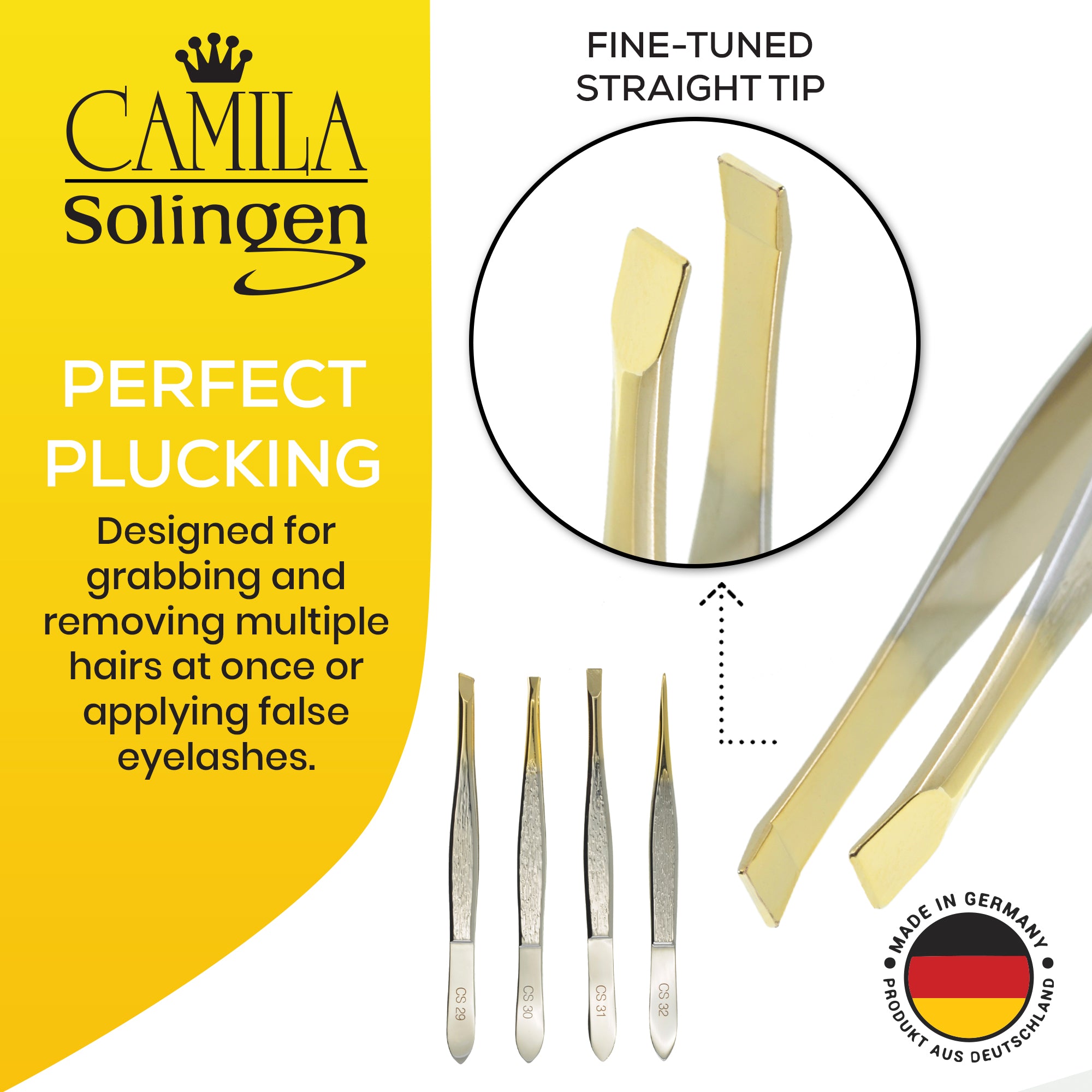 3.5" Gold Plated Straight Tip Tweezers