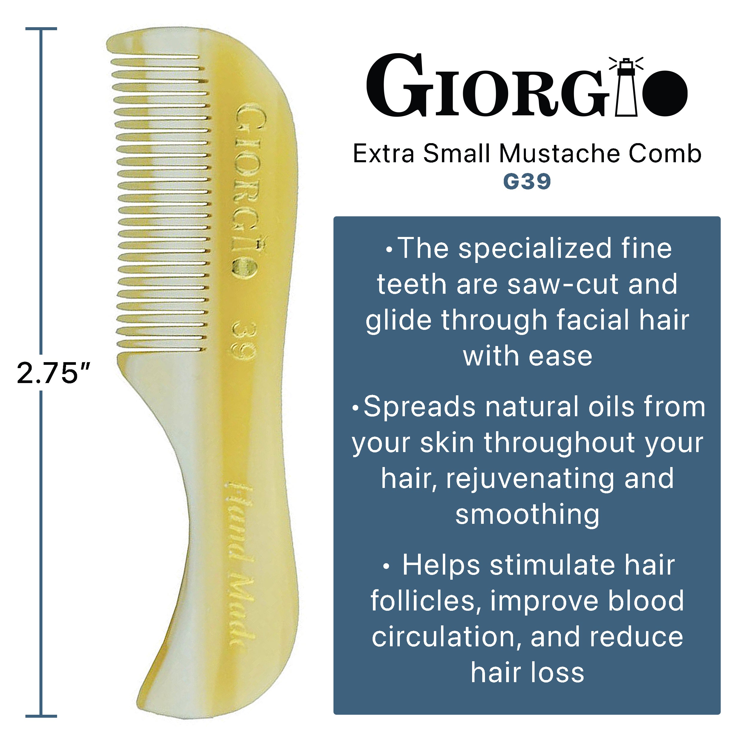 2.75" Fine Tooth Pocket Comb