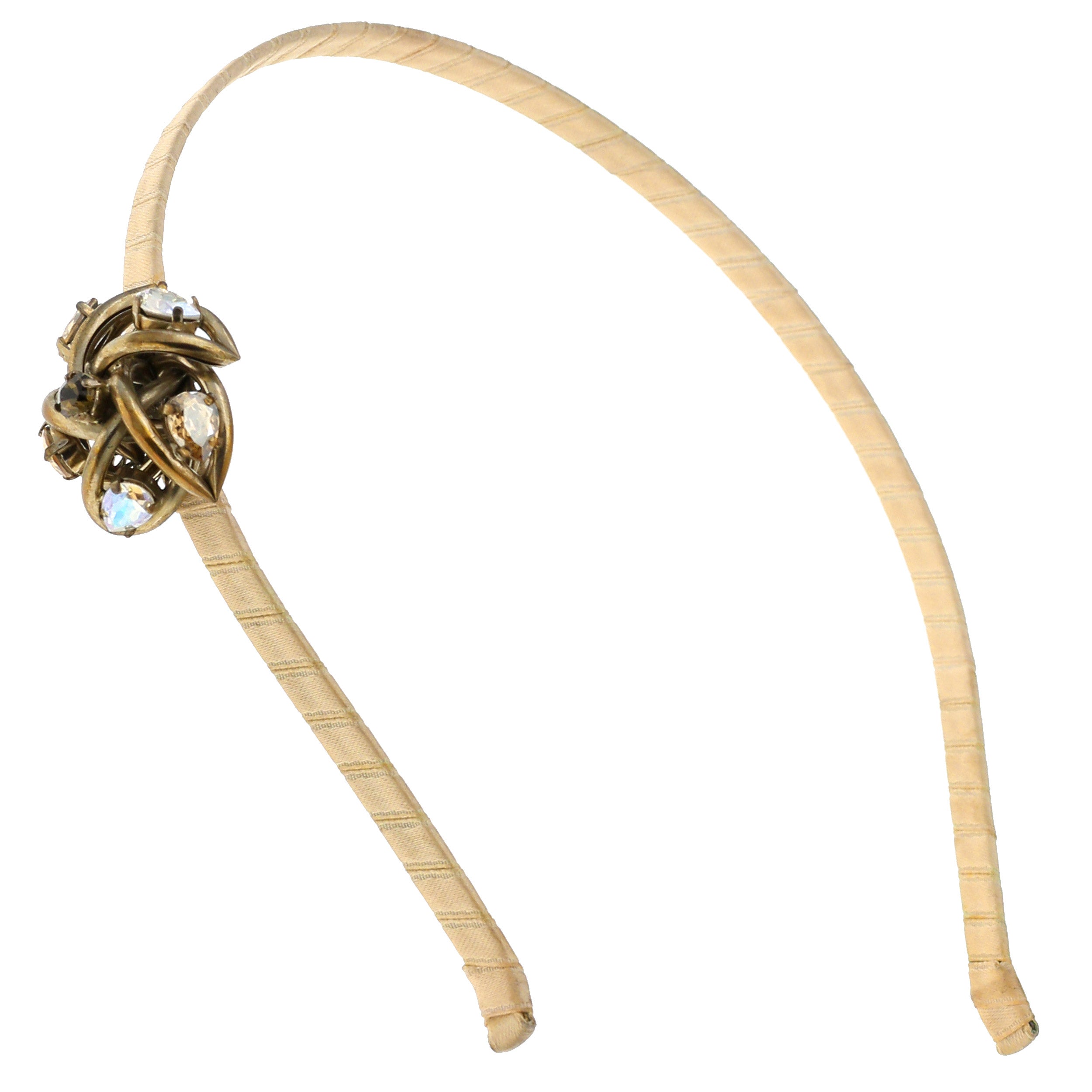 Beige Brass Star Metal Headband with Swarovski Crystals