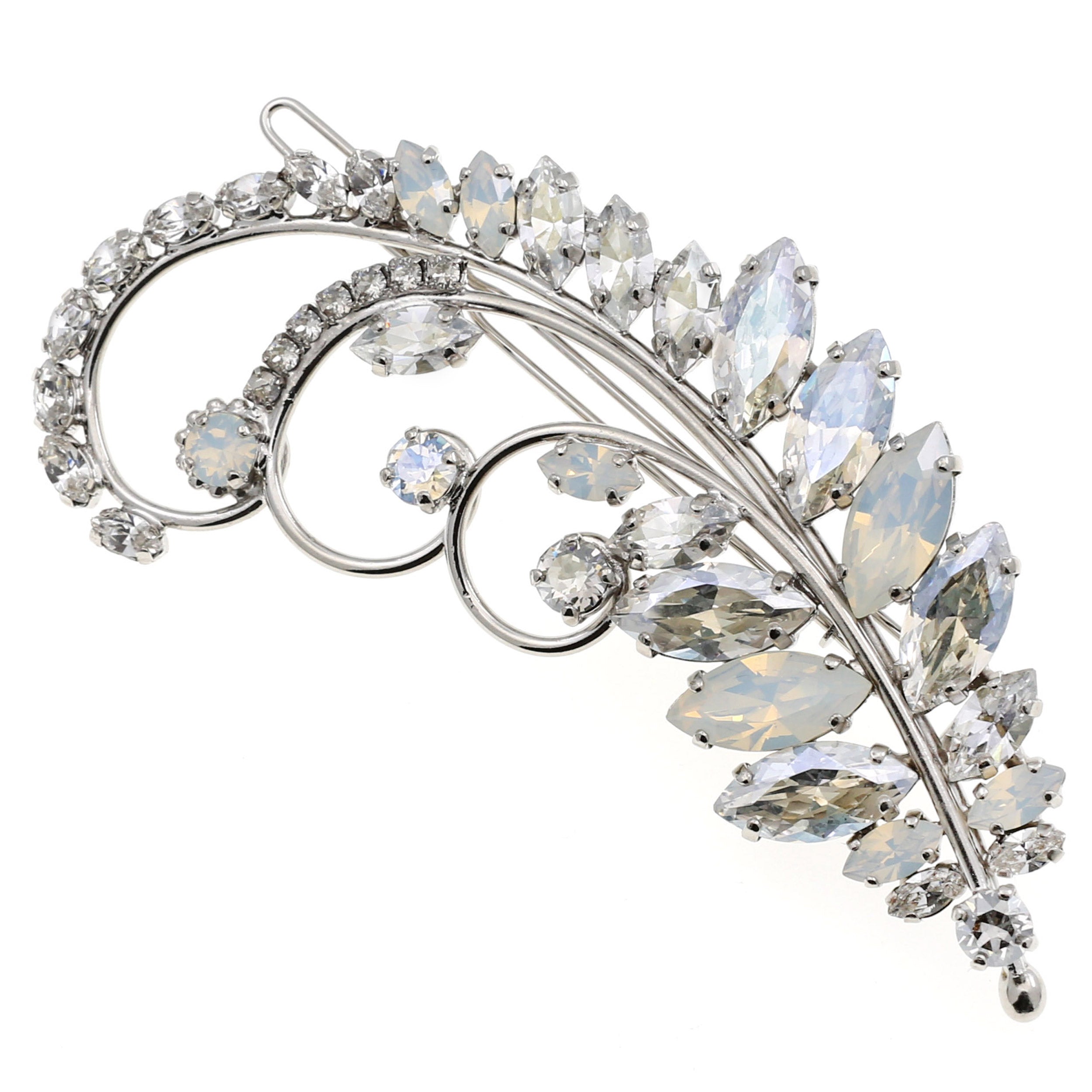 Gia Alessandra GA265 Italian Hair Slide Clip Barrette, Handmade with Swarovsky Crystals