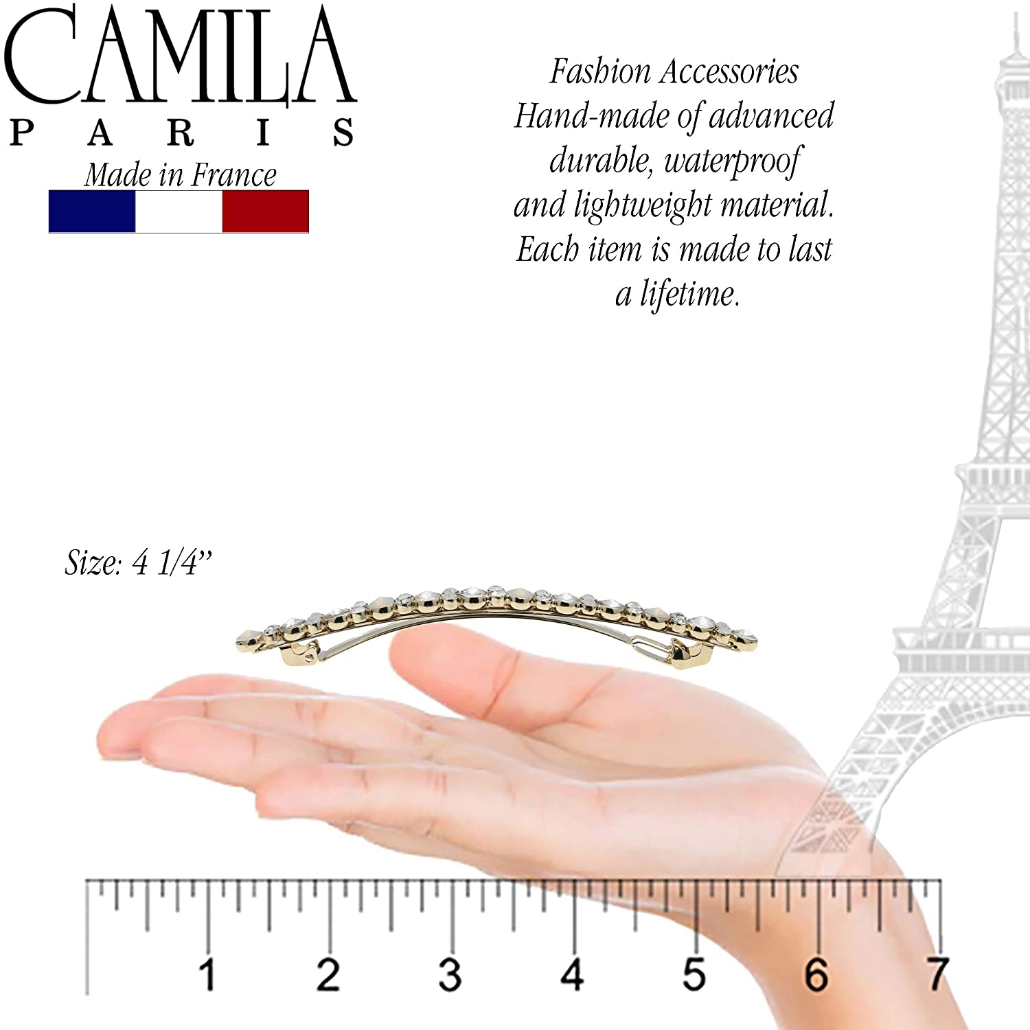 Camila Paris Hair Barrettes Skinny Handmade Medium Clip