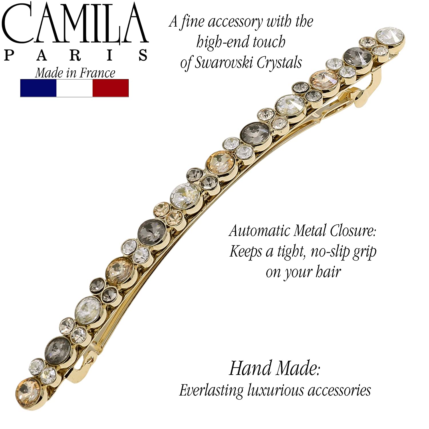 Camila Paris Hair Barrettes Skinny Handmade Medium Clip