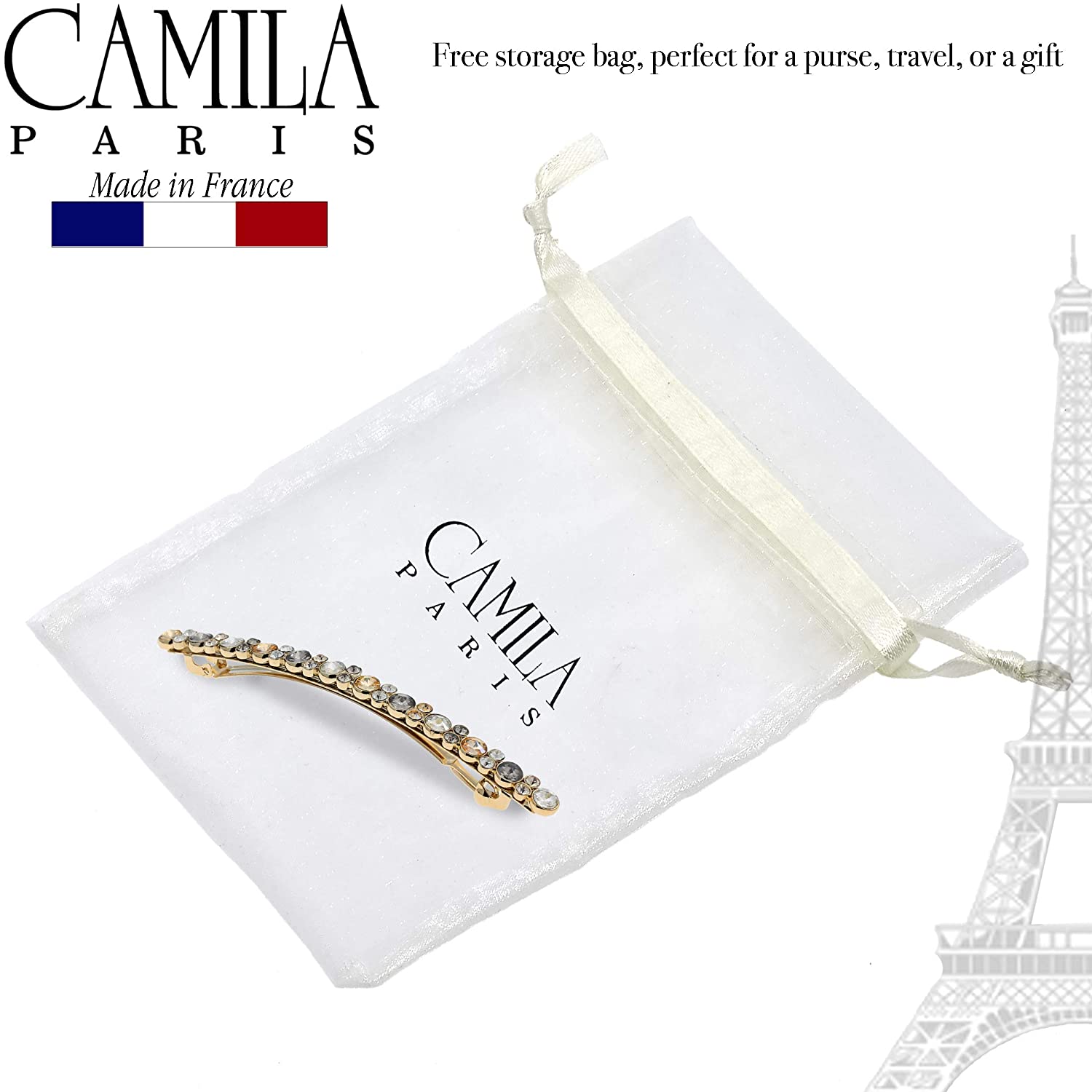 Camila Paris Hair Barrettes Skinny Handmade Medium Clip