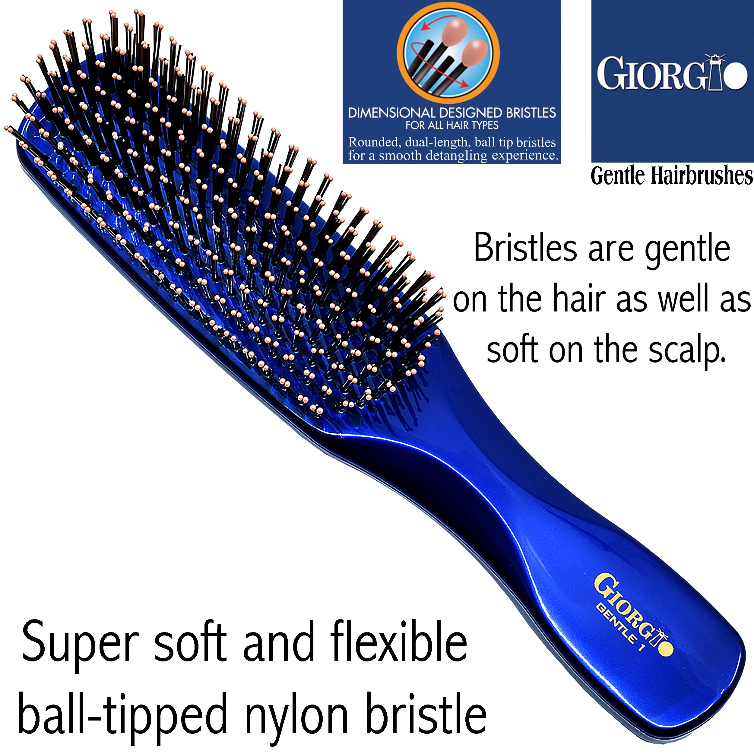 Giorgio Gentle Detangling Soft Scalp Sensitive Hair Brush