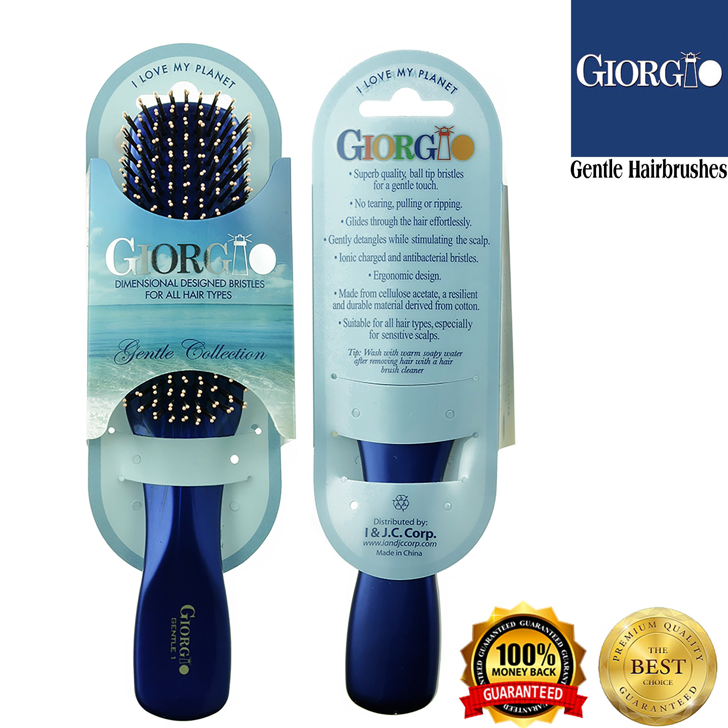 Giorgio Gentle Detangling Soft Scalp Sensitive Hair Brush