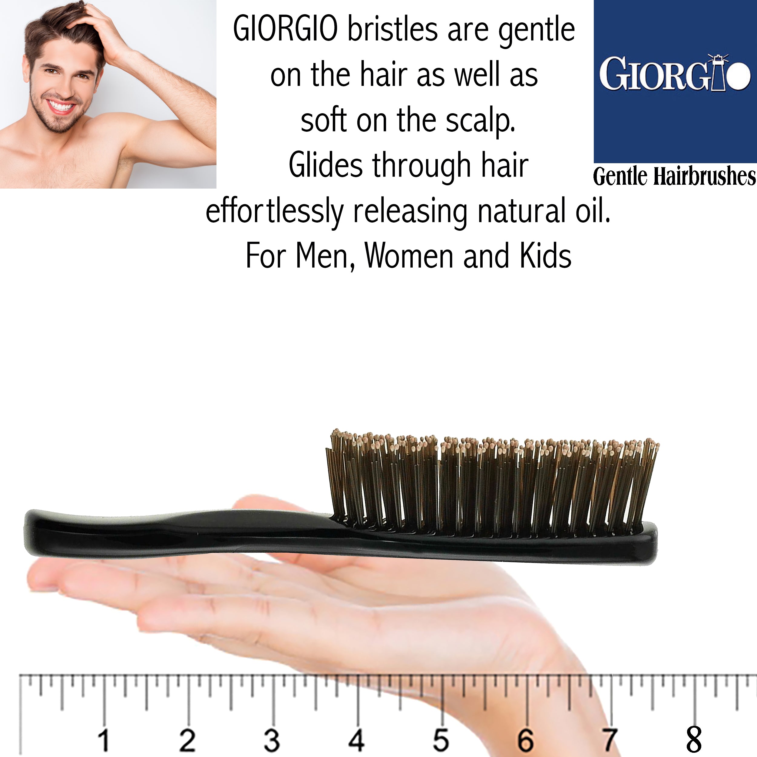 Giorgio Gentle Detangling Soft Scalp Sensitive Hair Brush