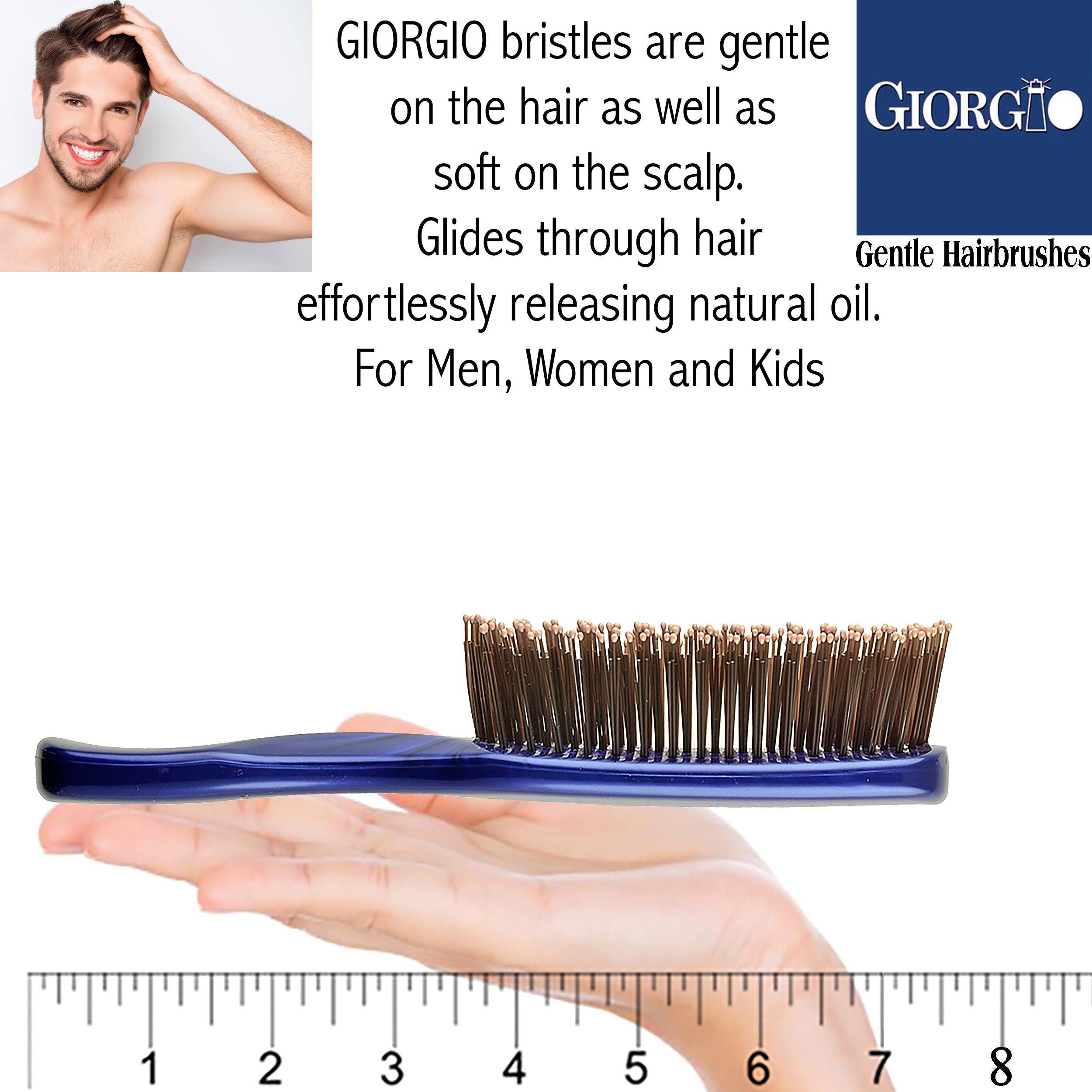 Giorgio Gentle Detangling Soft Scalp Sensitive Hair Brush