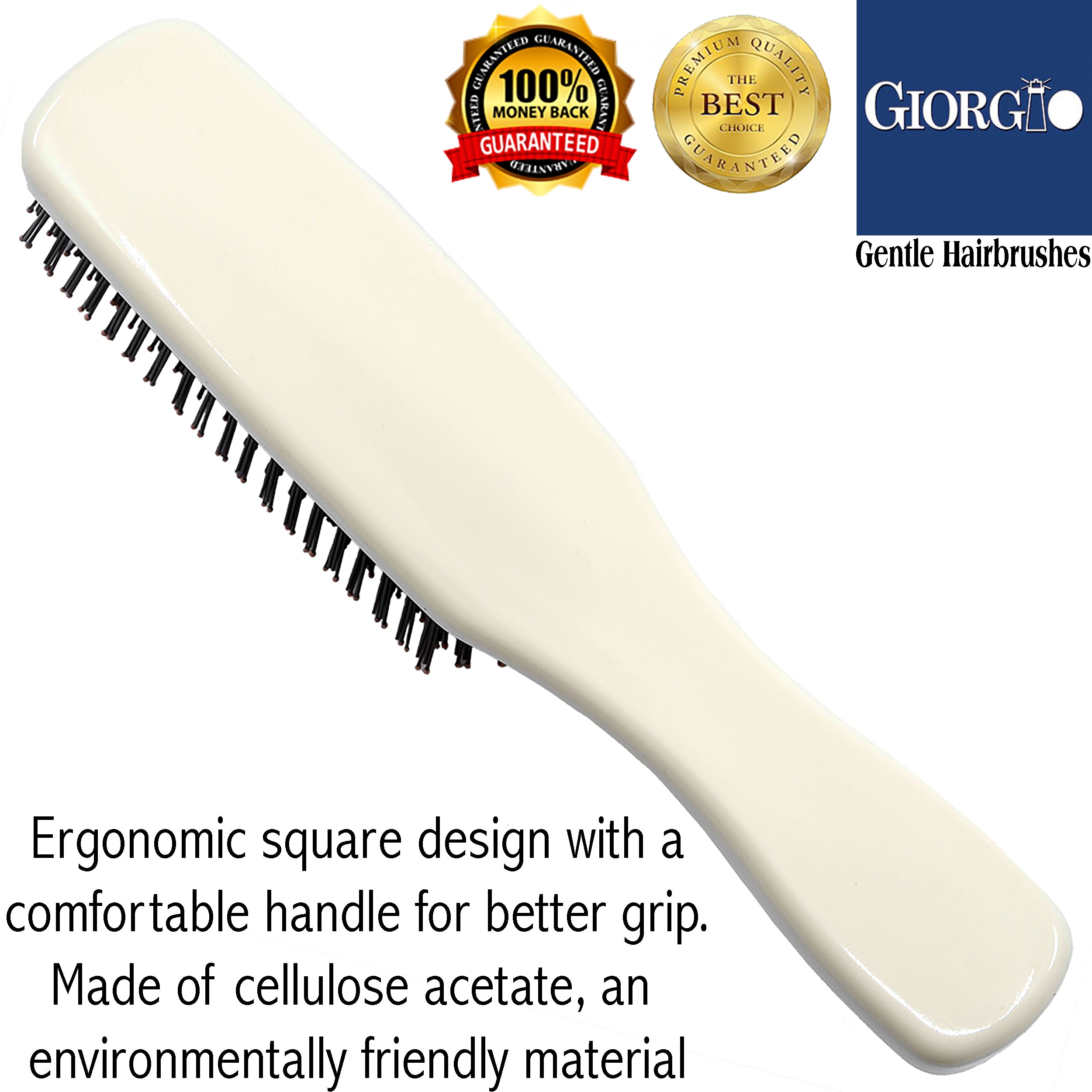 Giorgio Gentle Detangling Soft Scalp Sensitive Hair Brush