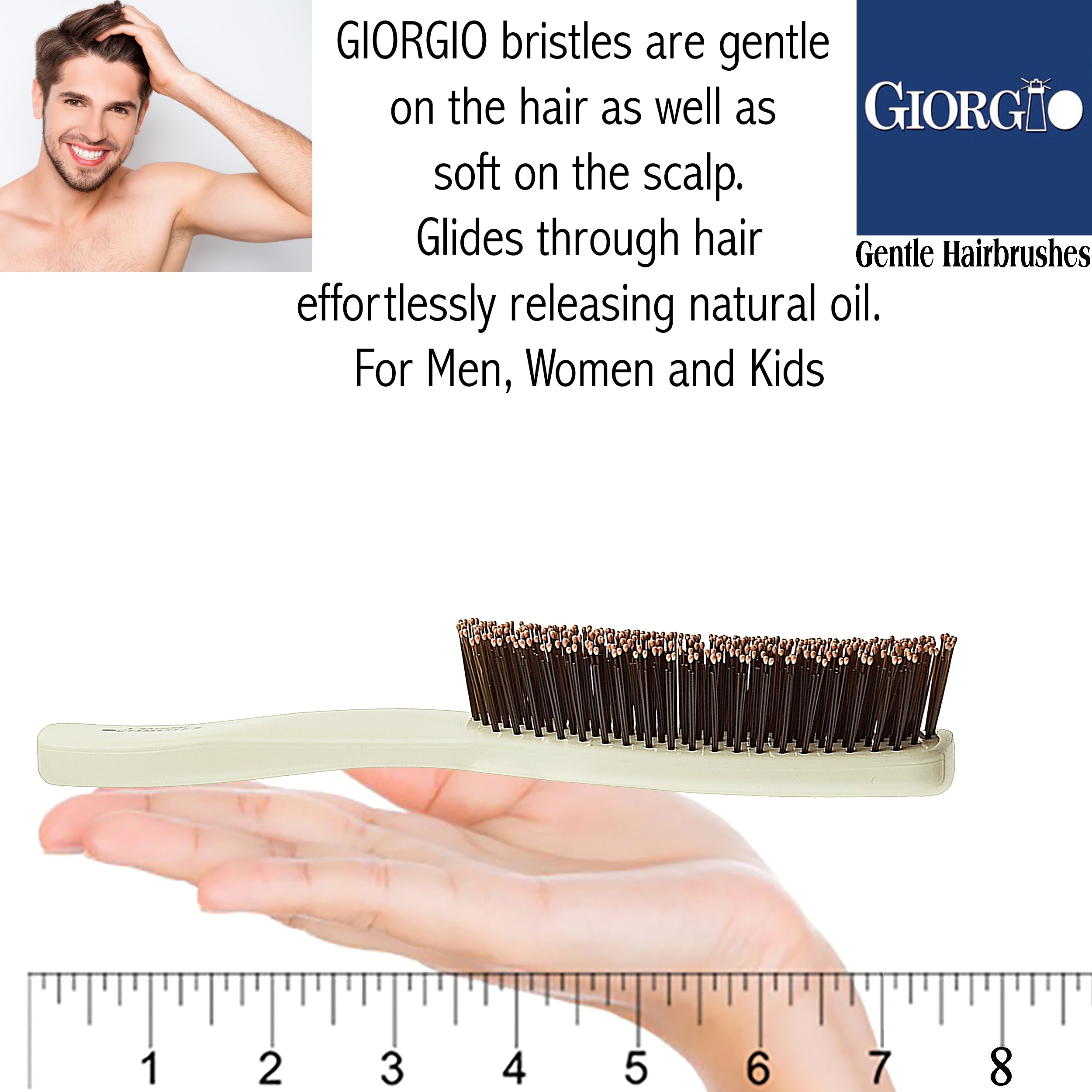 Giorgio Gentle Detangling Soft Scalp Sensitive Hair Brush