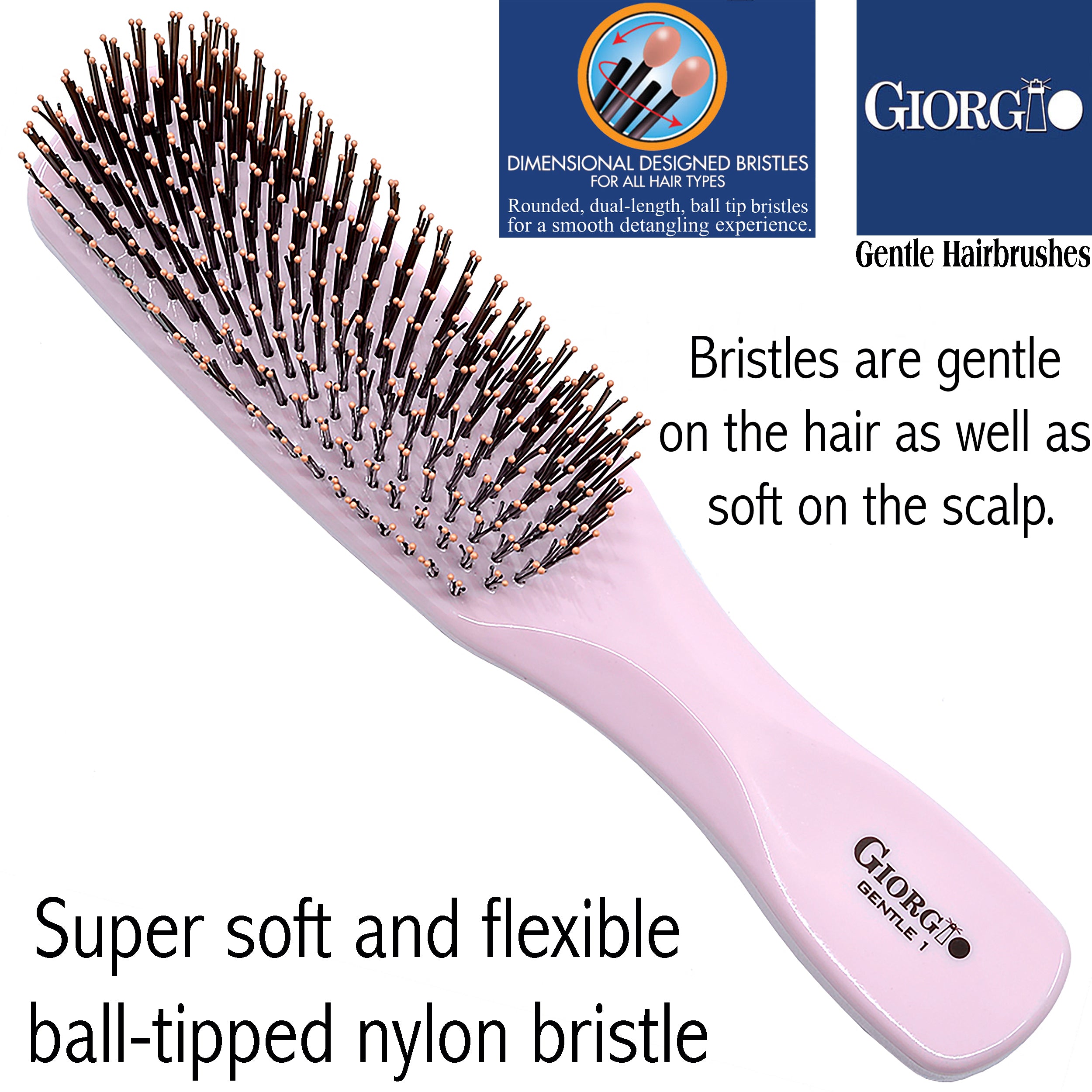 Giorgio Gentle Detangling Soft Scalp Sensitive Hair Brush