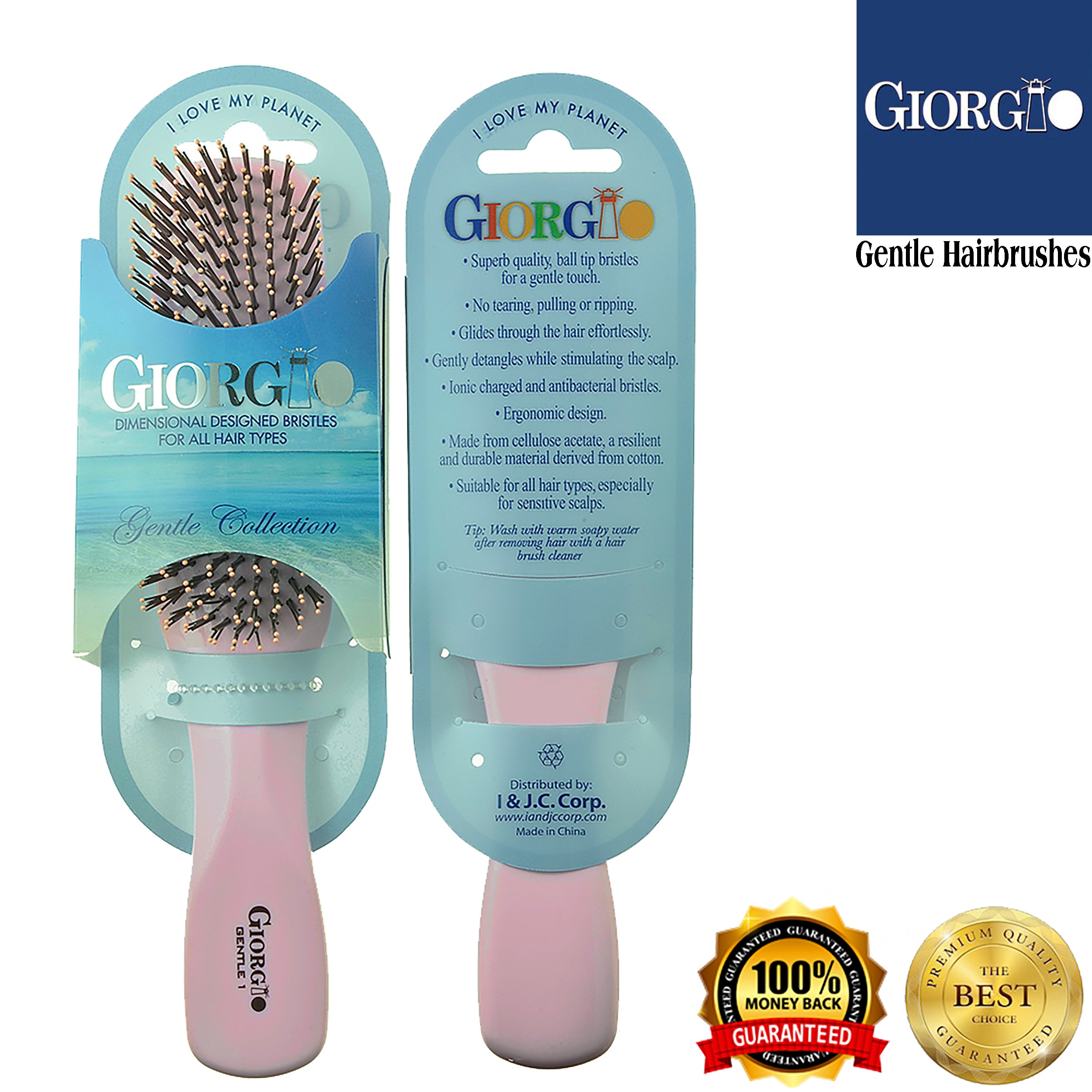 Giorgio Gentle Detangling Soft Scalp Sensitive Hair Brush