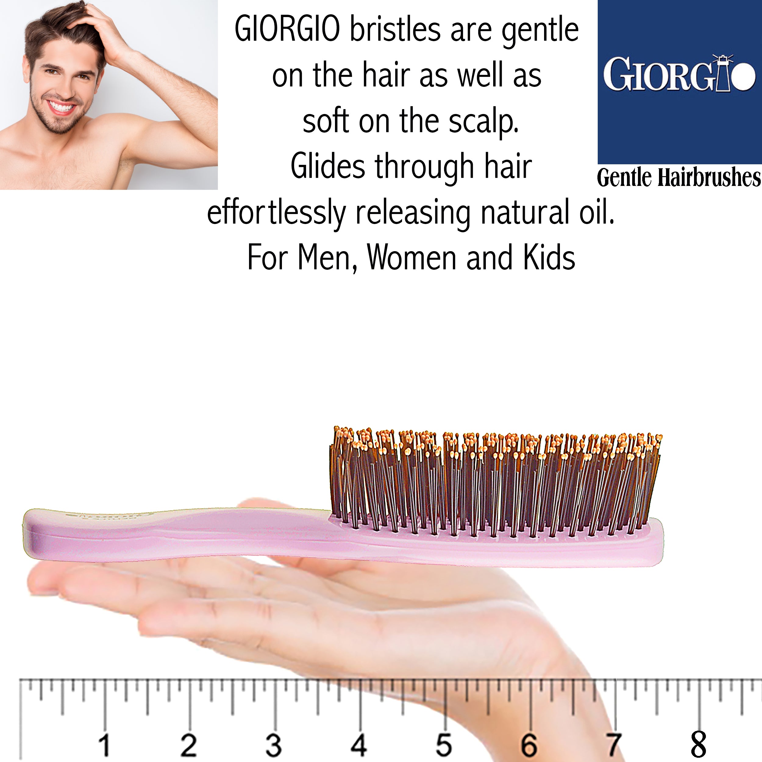 Giorgio Gentle Detangling Soft Scalp Sensitive Hair Brush