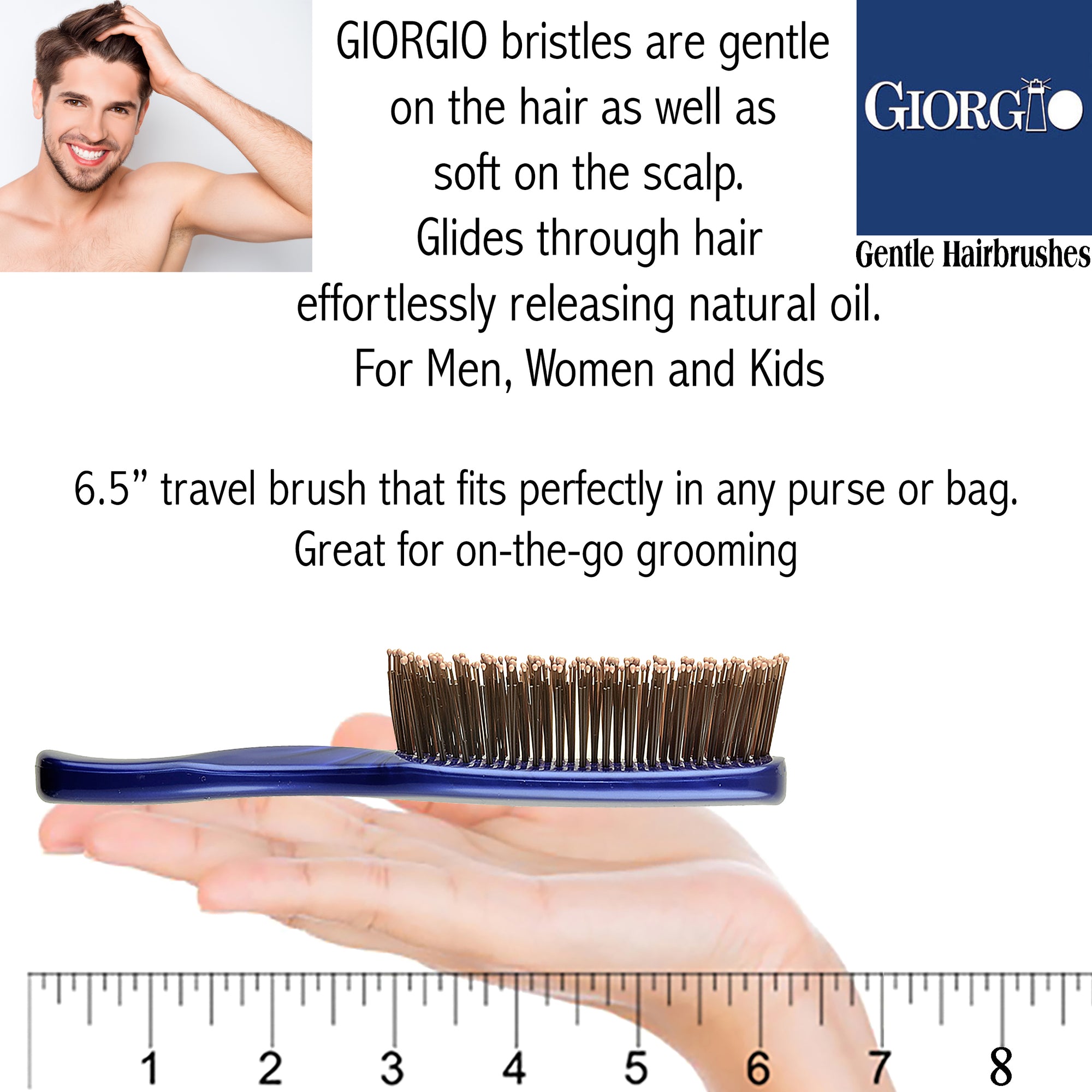Giorgio Gentle Detangling Soft Scalp Sensitive Hair Brush