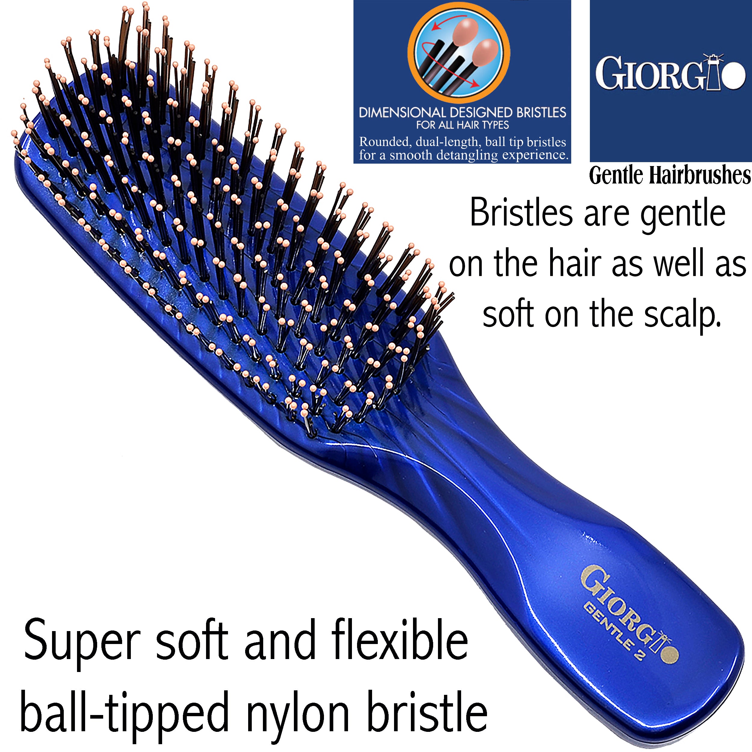 Giorgio Gentle Detangling Soft Scalp Sensitive Hair Brush