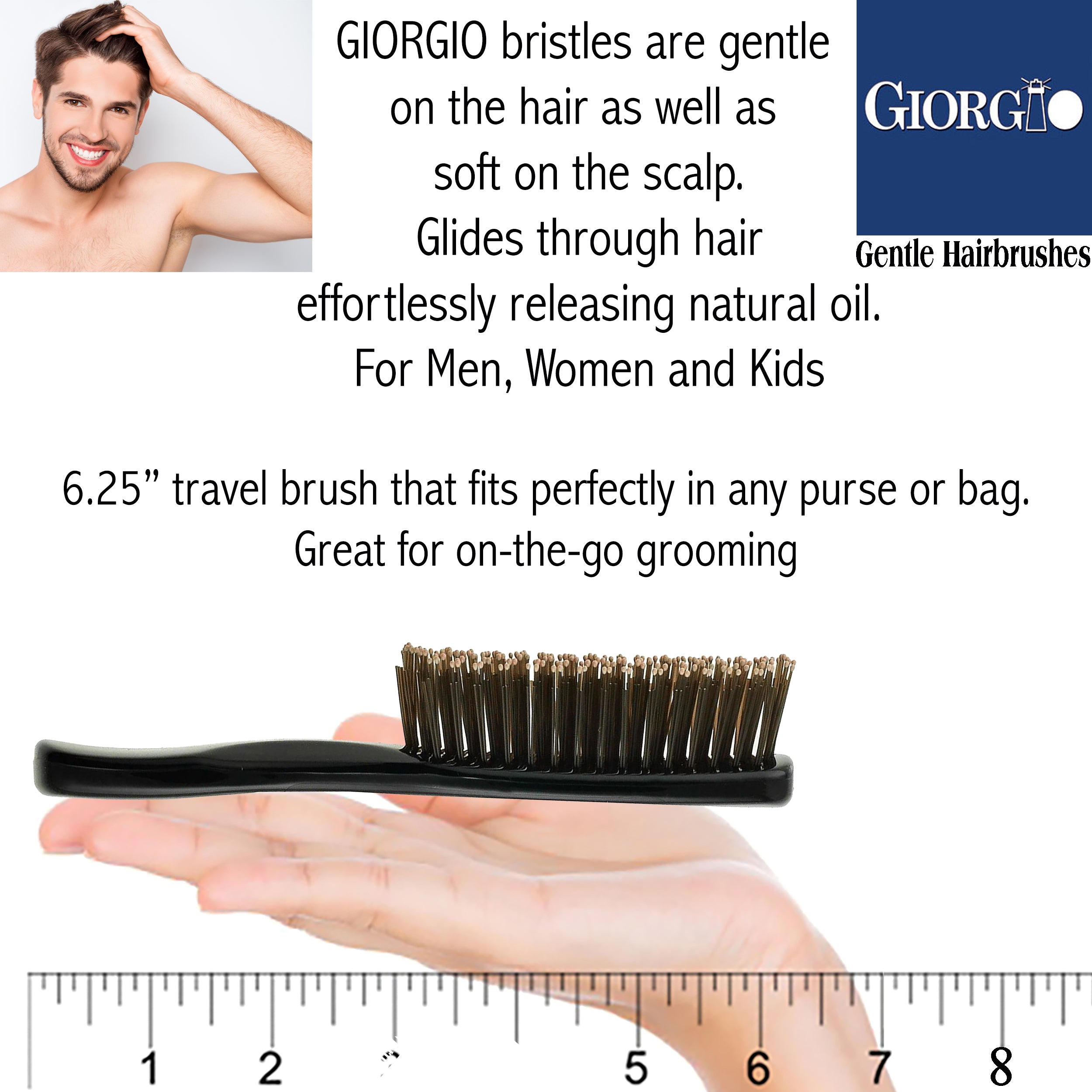 Giorgio Gentle Detangling Soft Scalp Sensitive Hair Brush