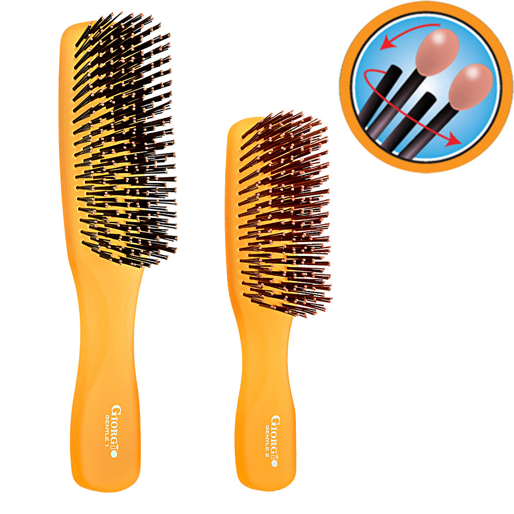Gentle Neon Nylon Bristle Scalp Sensitive Hair Brush Set