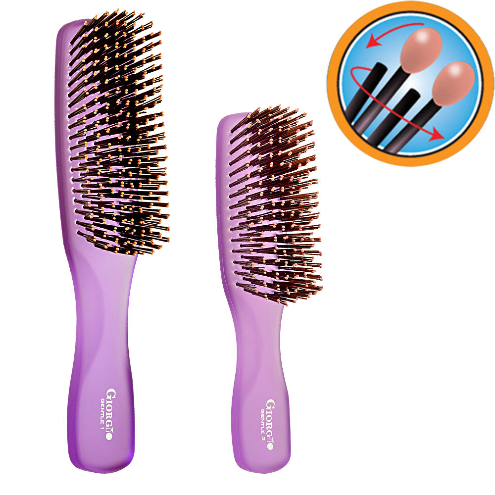 Gentle Neon Nylon Bristle Scalp Sensitive Hair Brush Set