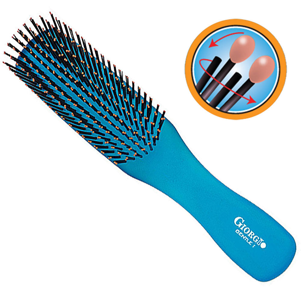 Giorgio GION1-2B Set Blue Gentle Sensitive Touch Detangle Hair Brush