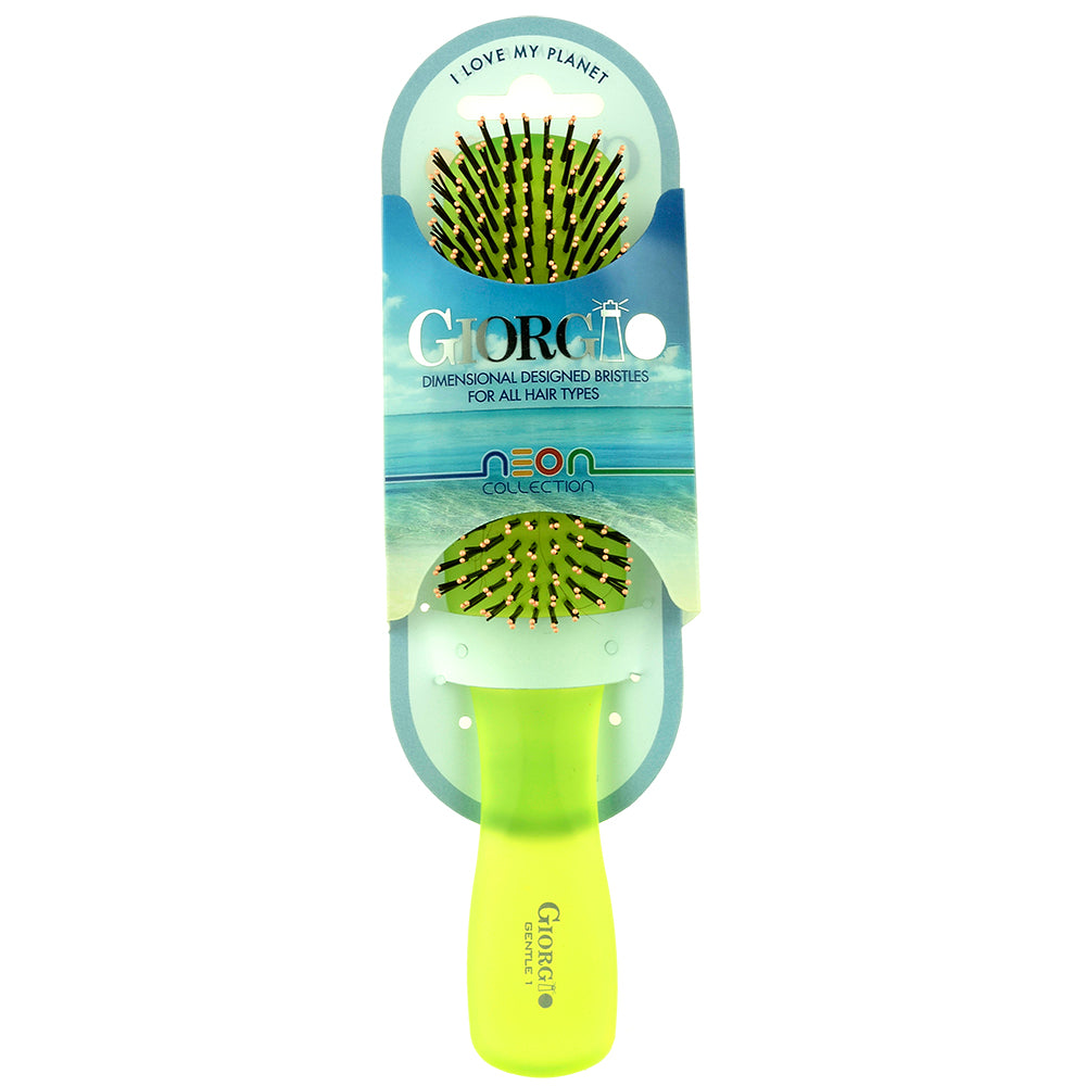 Gentle Neon Nylon Bristle Scalp Sensitive Hair Brush Set