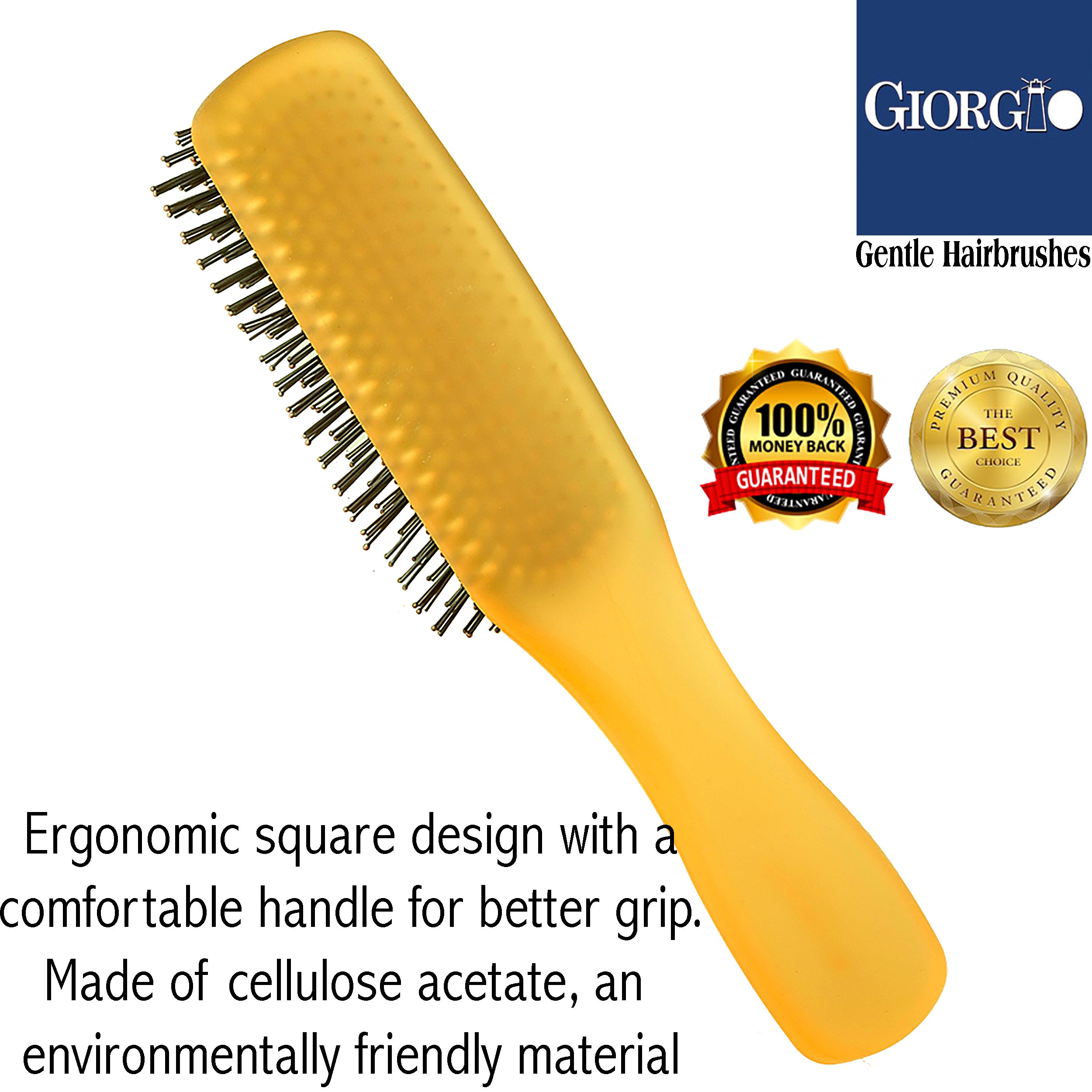 Giorgio Gentle Neon Detangling Soft Scalp Sensitive Hair Brush