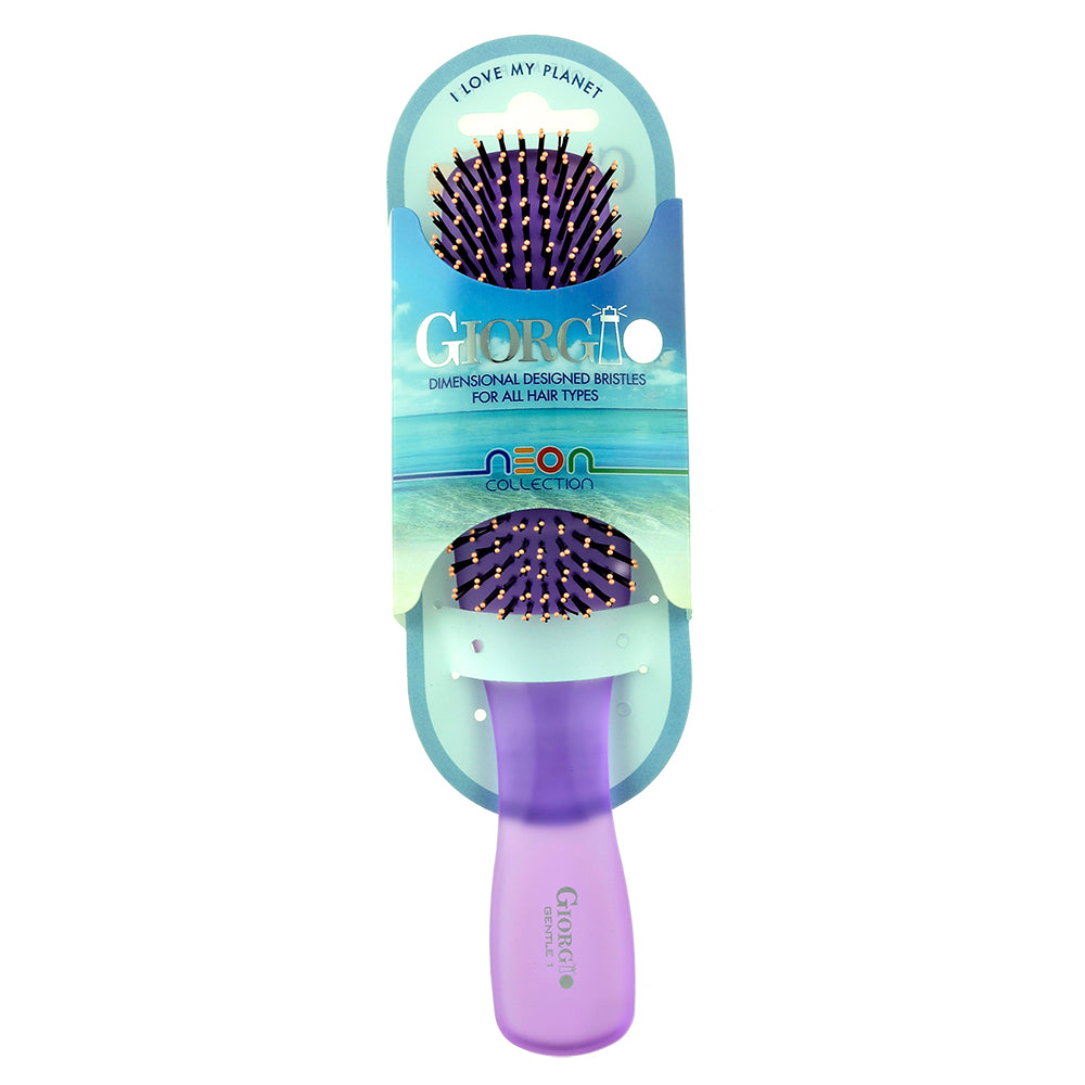 Gentle Neon Nylon Bristle Scalp Sensitive Hair Brush Set