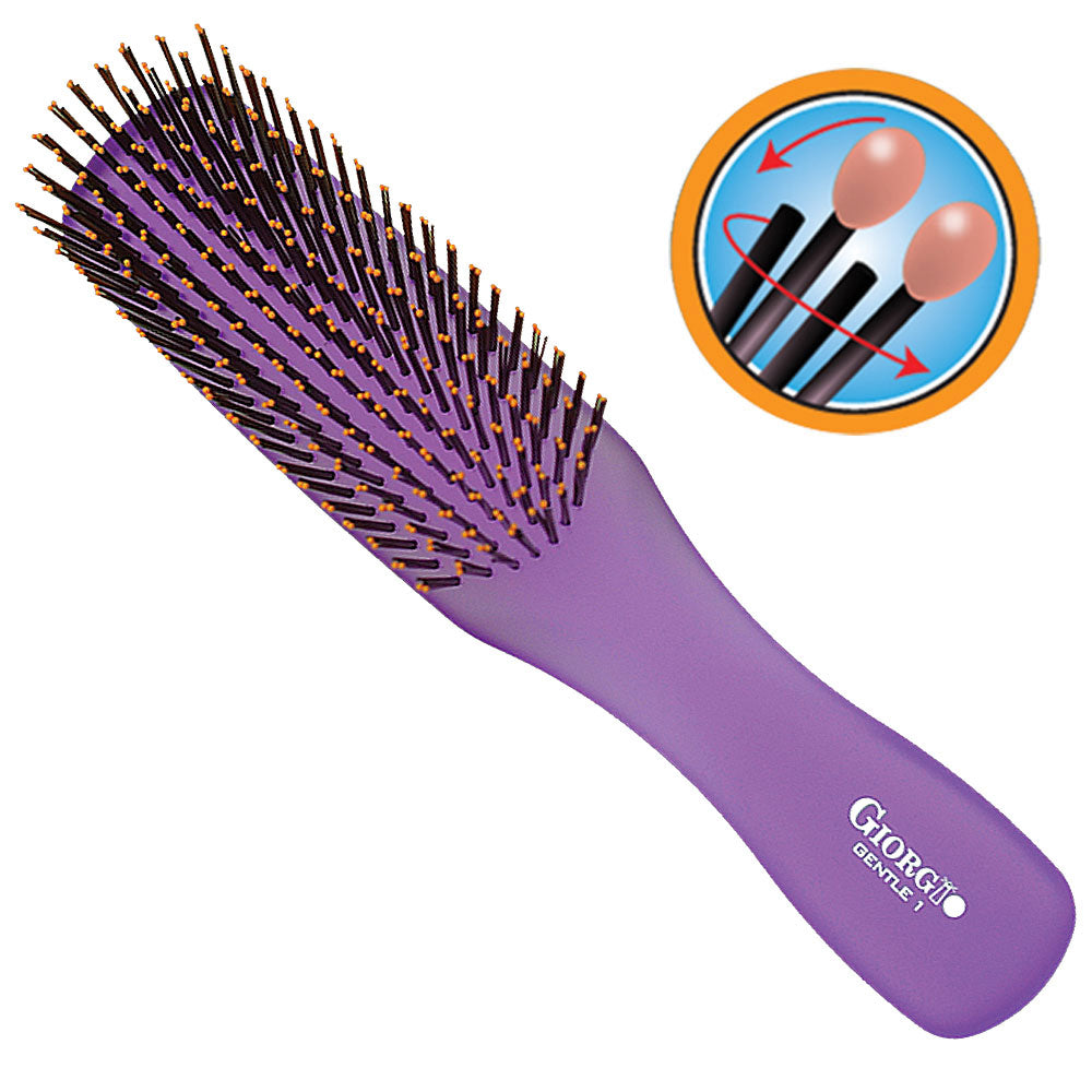 Gentle Neon Nylon Bristle Scalp Sensitive Hair Brush Set