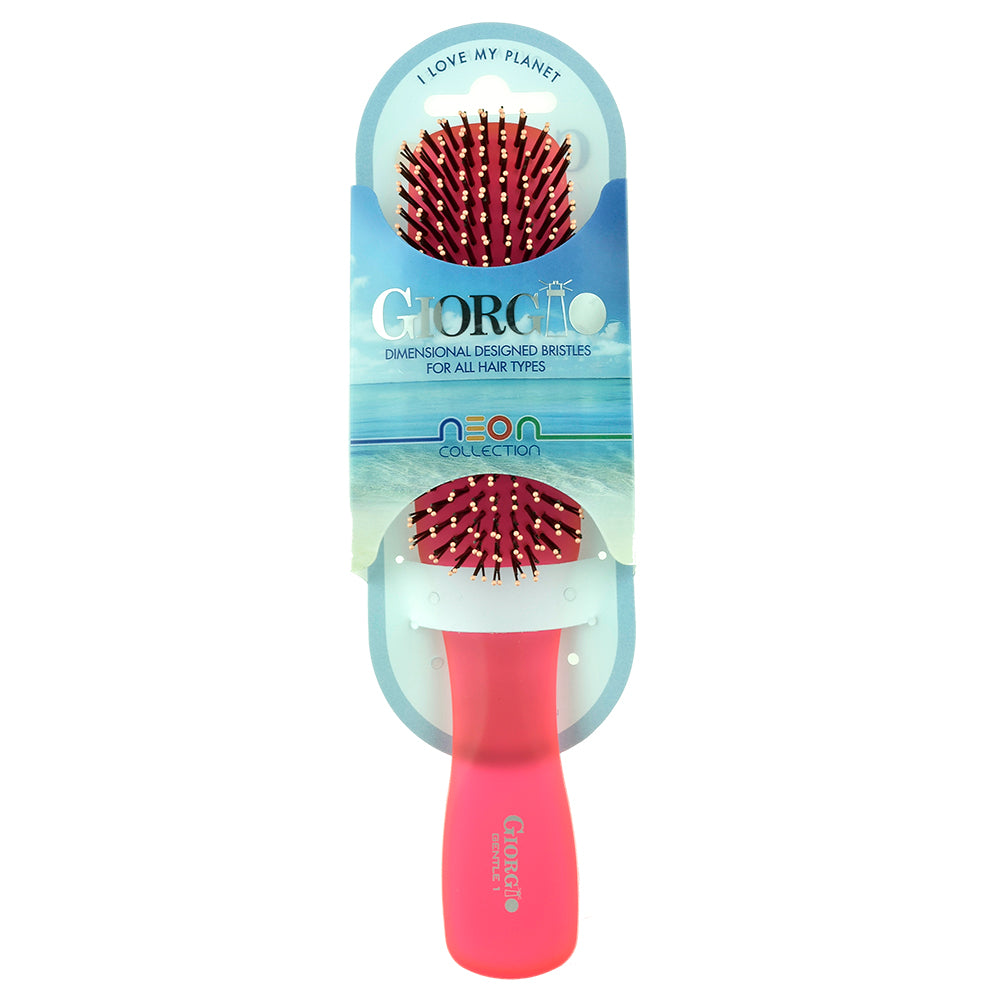 Gentle Neon Nylon Bristle Scalp Sensitive Hair Brush Set