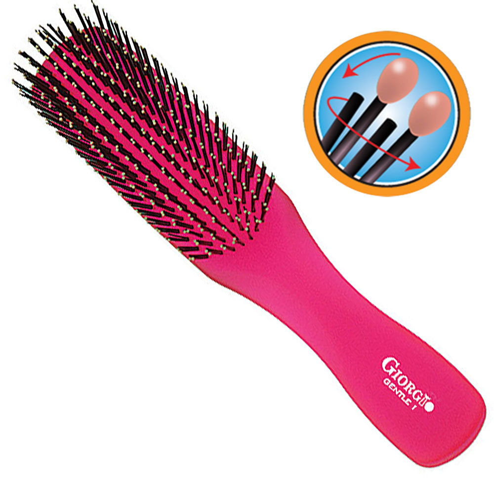 Gentle Neon Nylon Bristle Scalp Sensitive Hair Brush Set