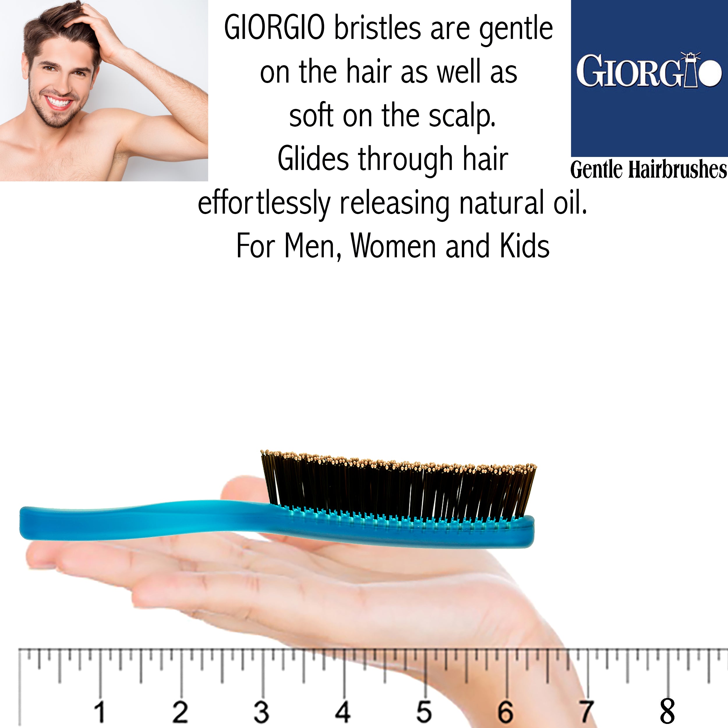 Giorgio Gentle Neon Detangle Soft Scalp Sensitive Hair Brush