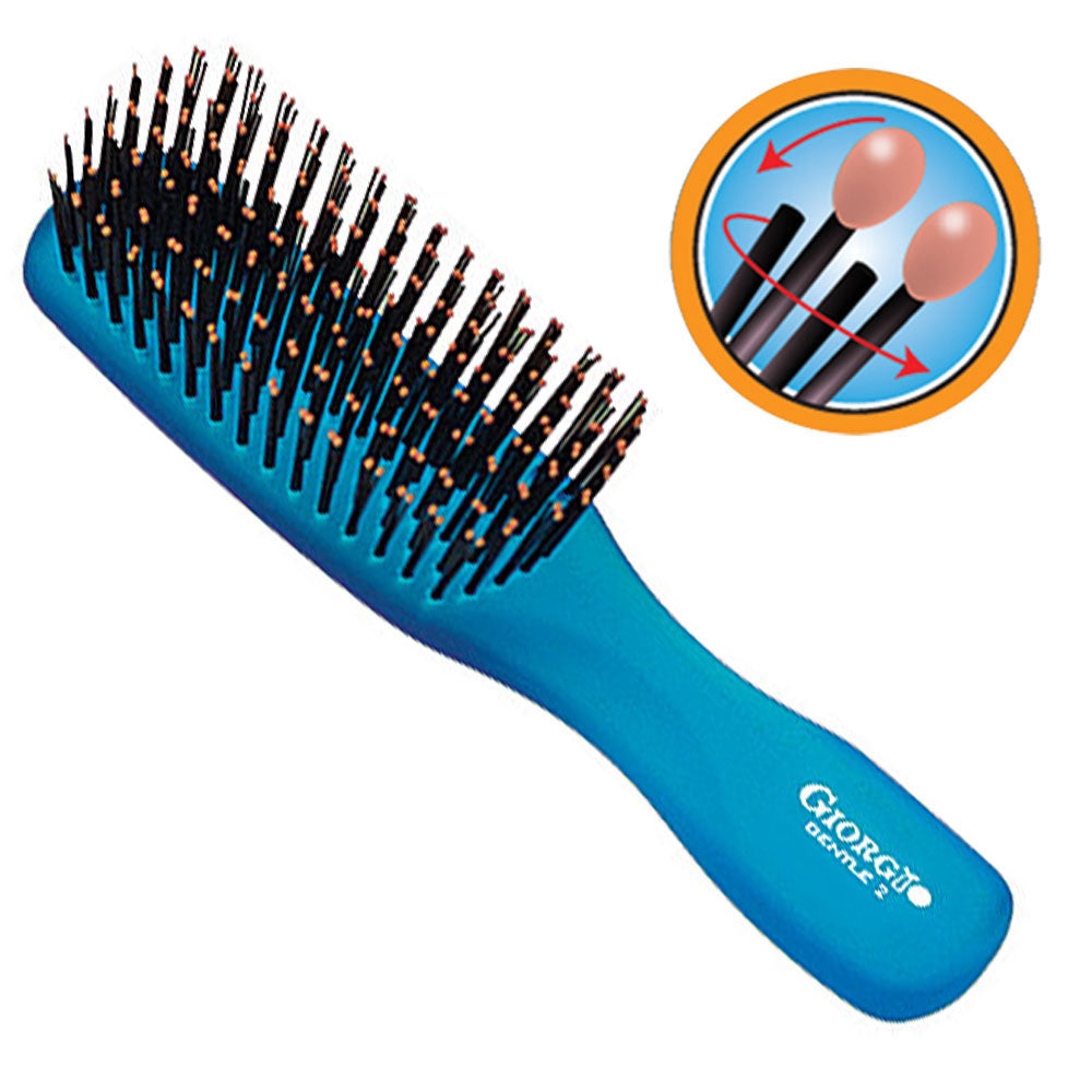 Giorgio GION1-2B Set Blue Gentle Sensitive Touch Detangle Hair Brush