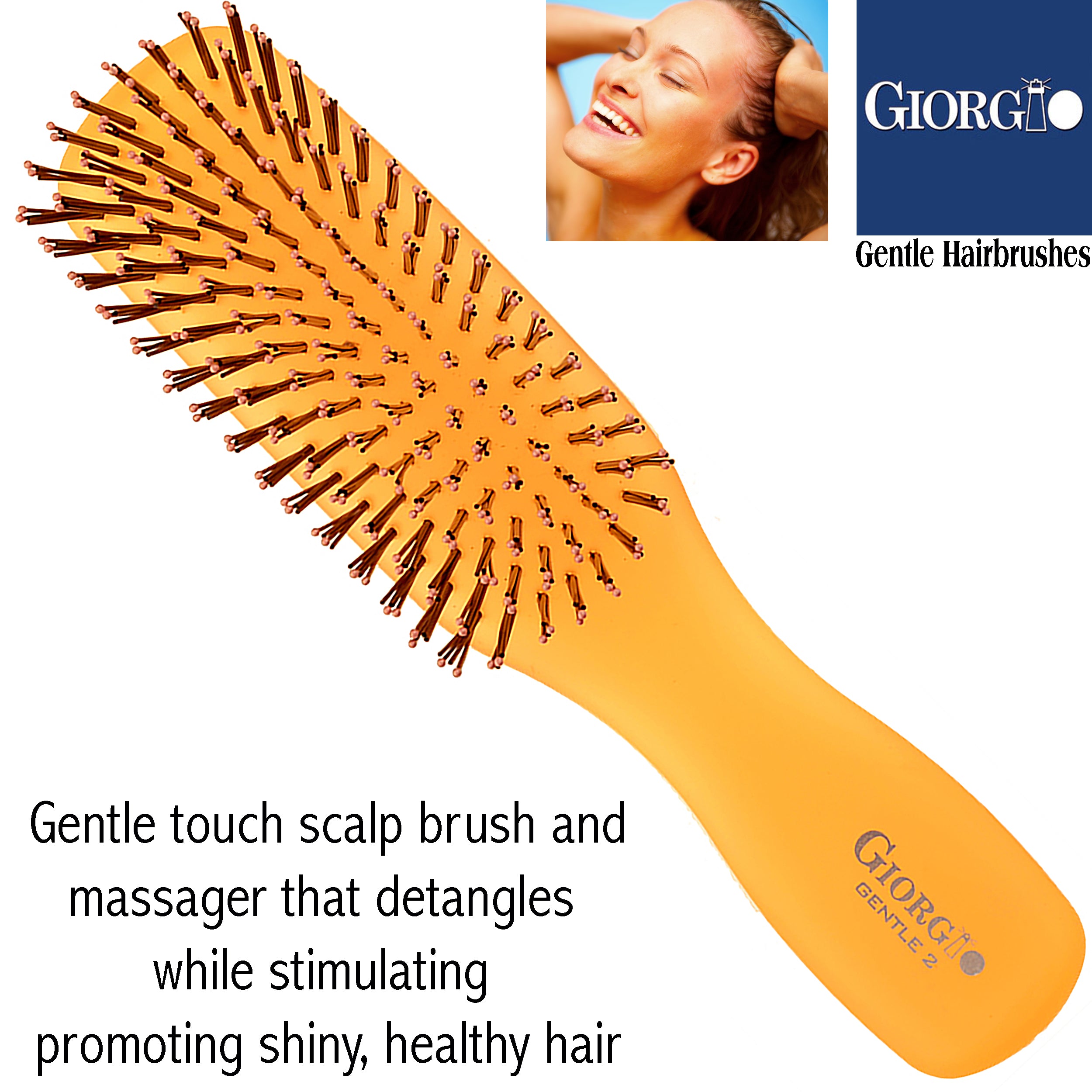 Giorgio Gentle Neon Detangle Soft Scalp Sensitive Hair Brush