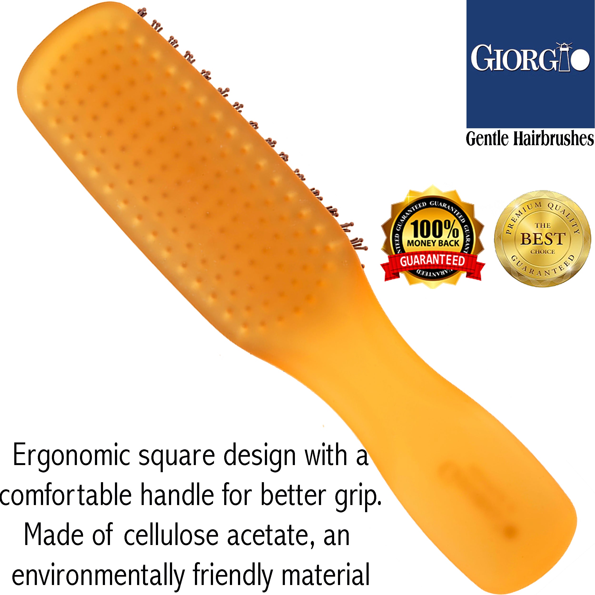 Giorgio Gentle Neon Detangle Soft Scalp Sensitive Hair Brush