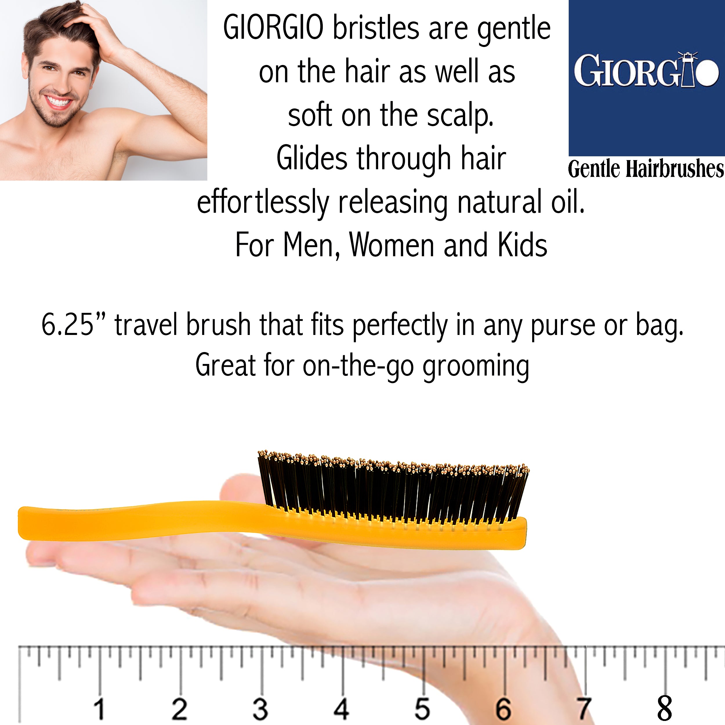 Giorgio Gentle Neon Detangle Soft Scalp Sensitive Hair Brush