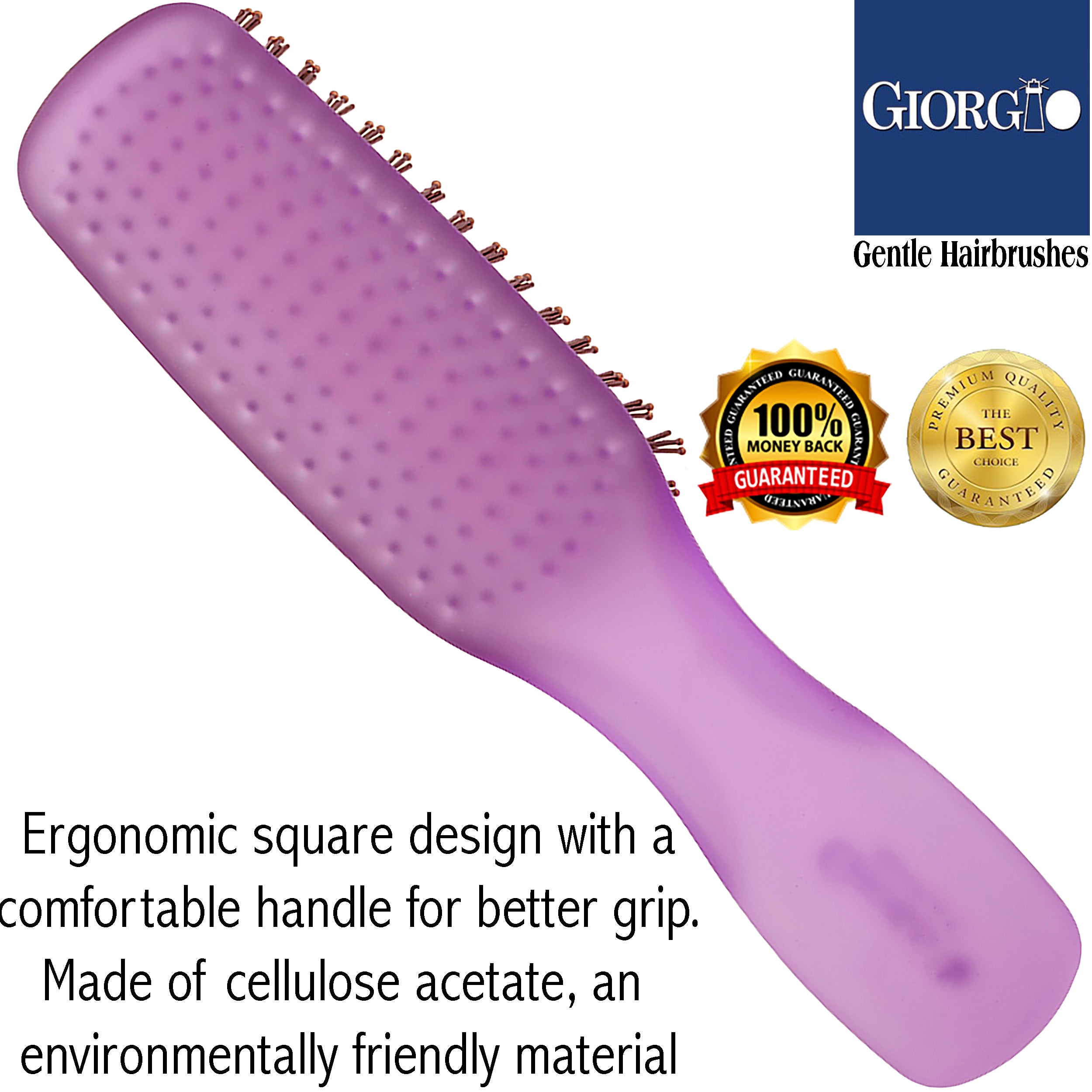 Giorgio Gentle Neon Detangle Soft Scalp Sensitive Hair Brush