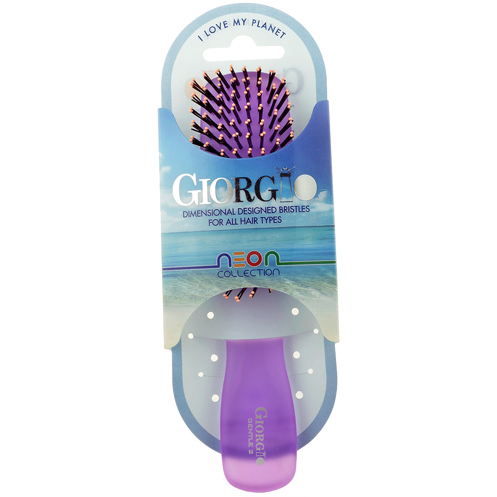 Gentle Neon Nylon Bristle Scalp Sensitive Hair Brush Set