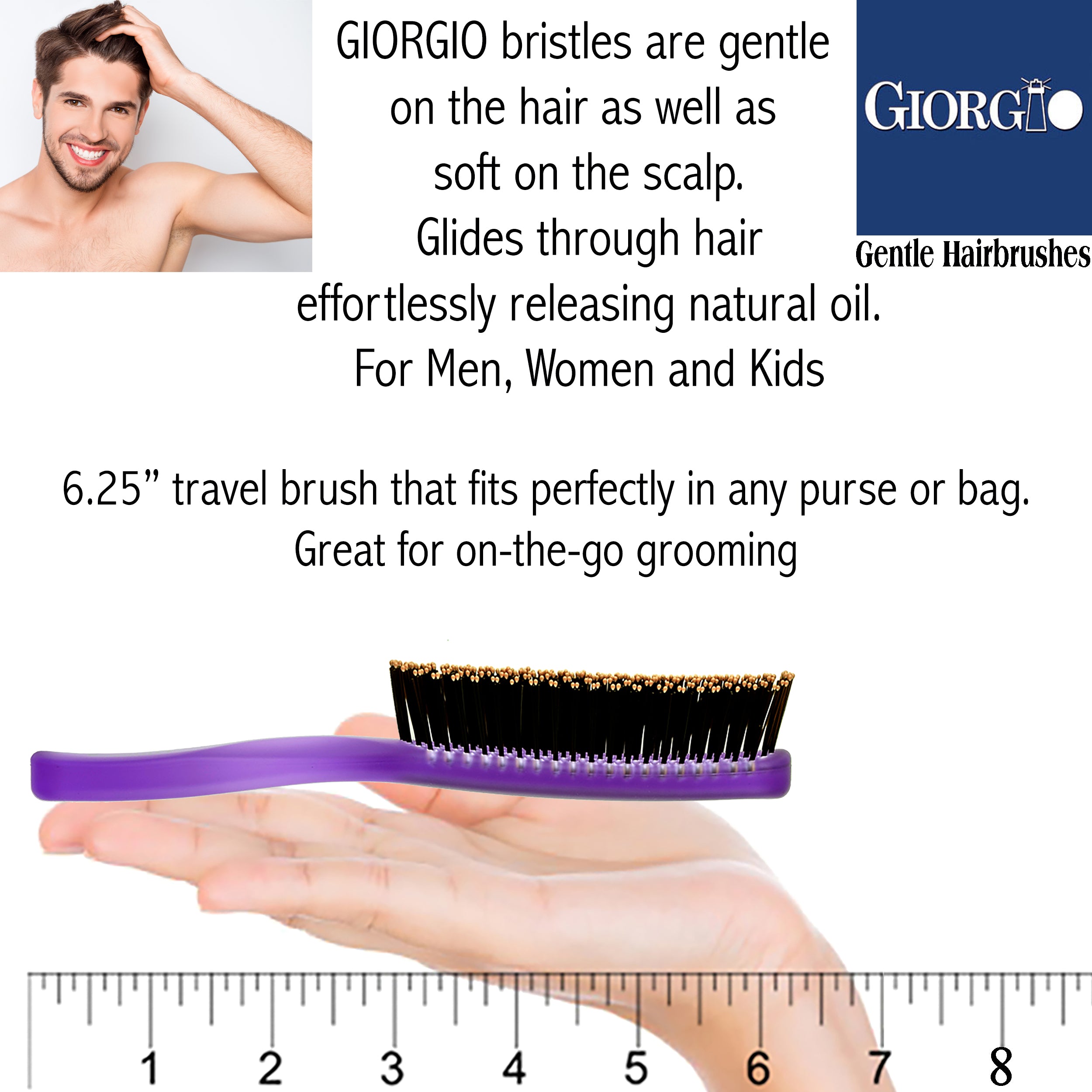 Giorgio Gentle Neon Detangle Soft Scalp Sensitive Hair Brush