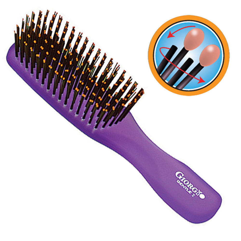 Gentle Neon Nylon Bristle Scalp Sensitive Hair Brush Set