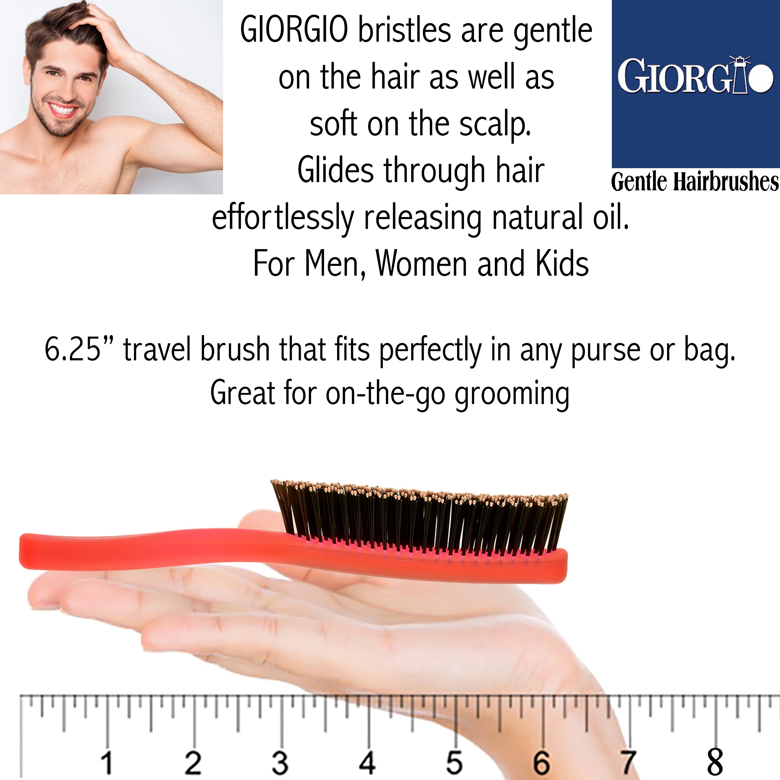 Giorgio Gentle Neon Detangle Soft Scalp Sensitive Hair Brush