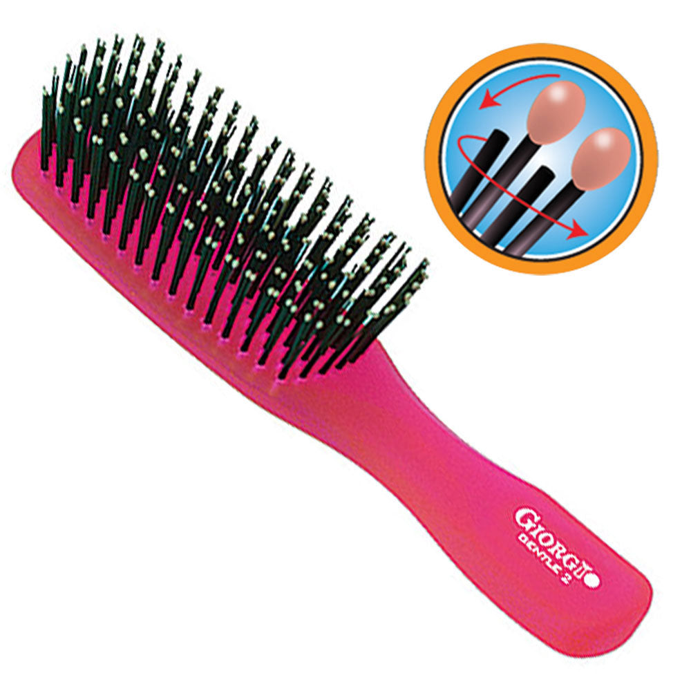 Gentle Neon Nylon Bristle Scalp Sensitive Hair Brush Set