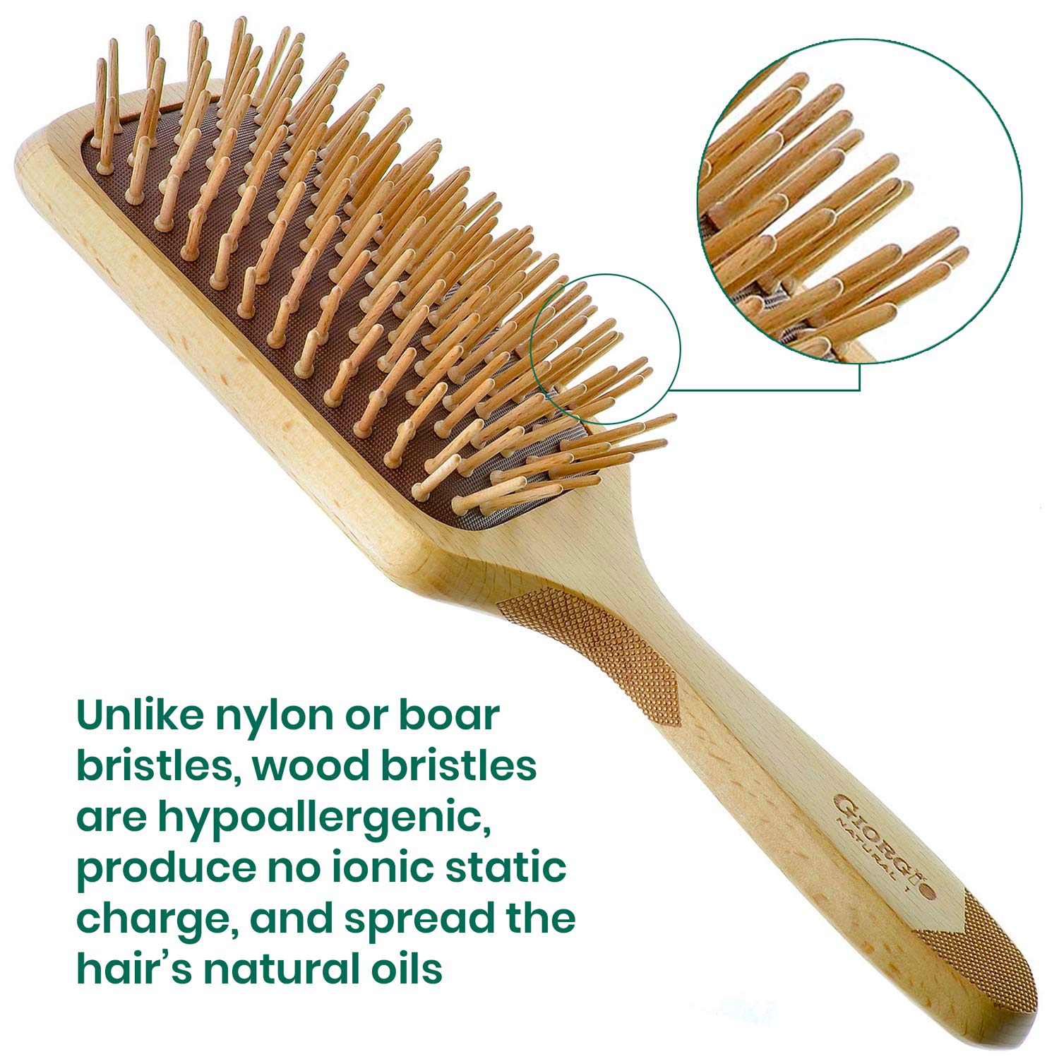 Naturals Wood Bristle Detangling Paddle Hair Brush