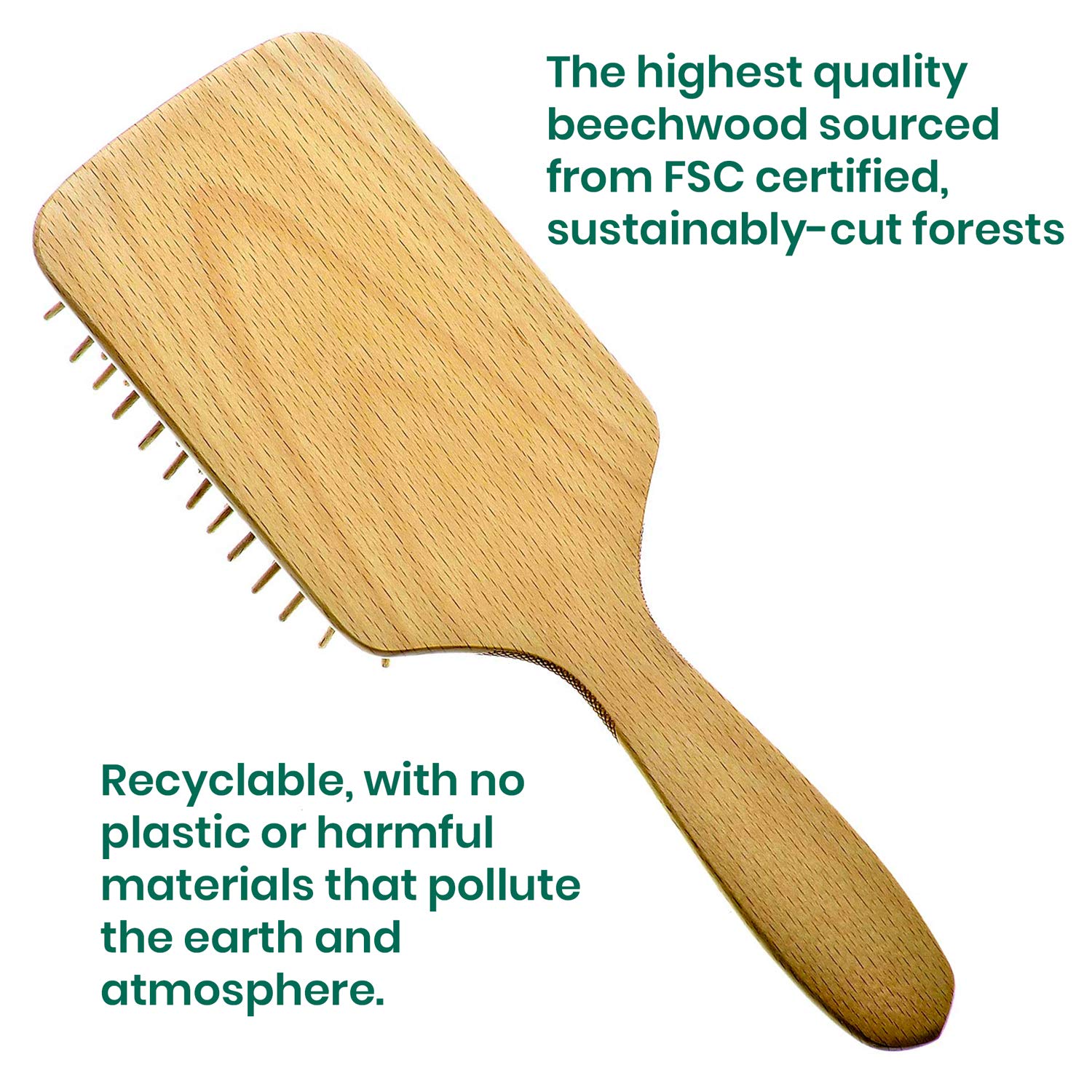 Naturals Wood Bristle Detangling Paddle Hair Brush