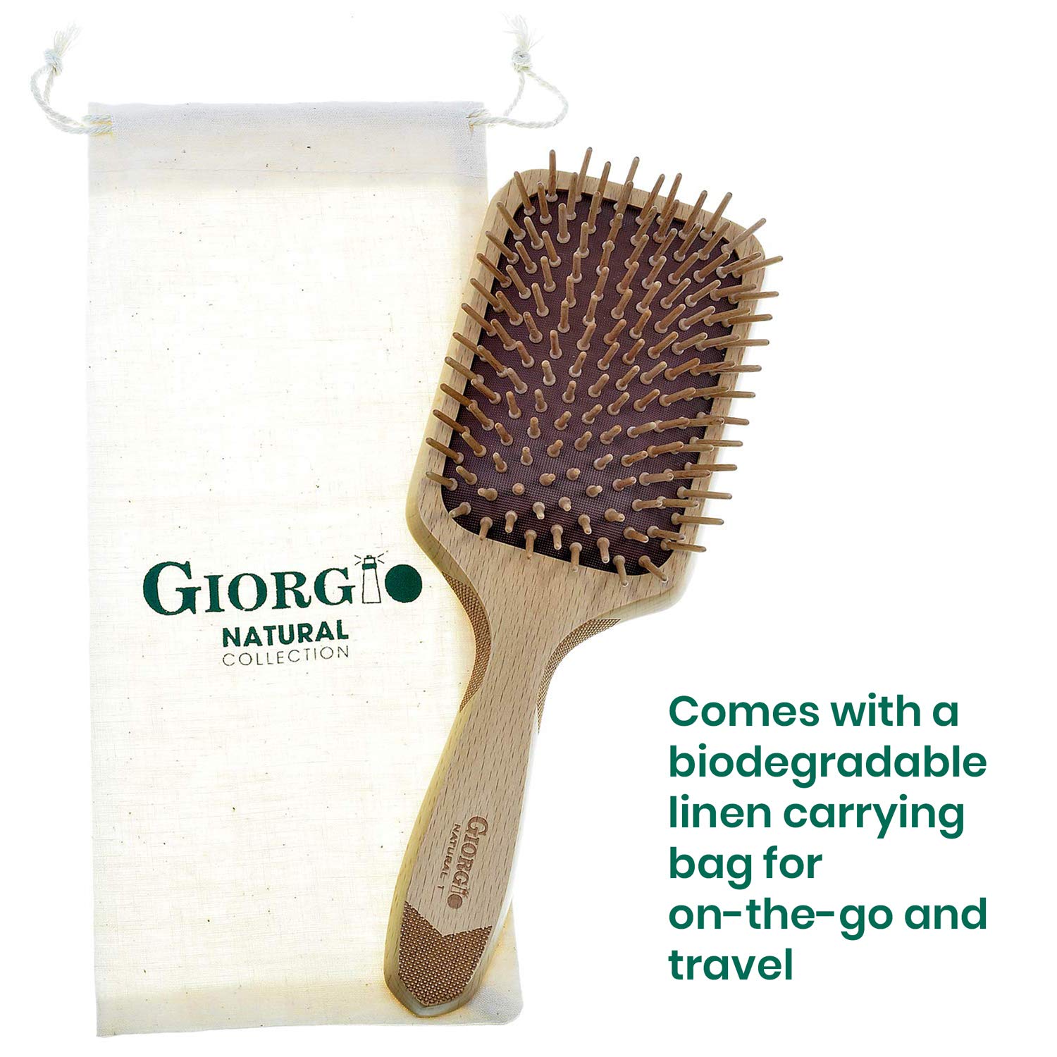 Naturals Wood Bristle Detangling Paddle Hair Brush