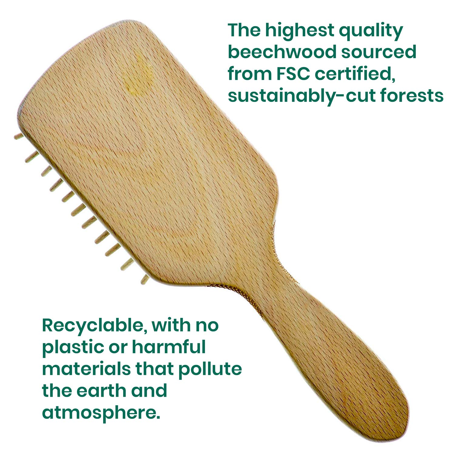 Naturals Wood Bristle Detangling Paddle Hair Brush