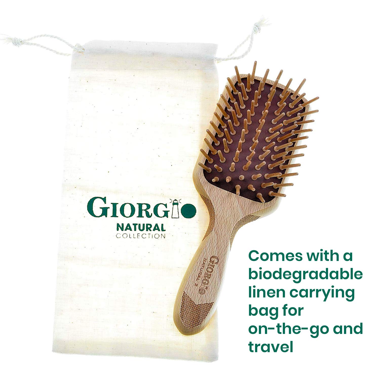 Naturals Wood Bristle Detangling Paddle Hair Brush