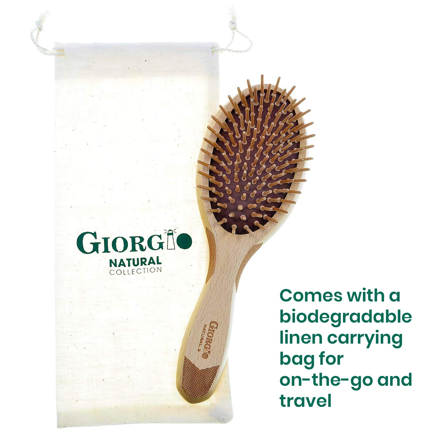 Naturals Wood Bristle Oval Detangling Hair Brush