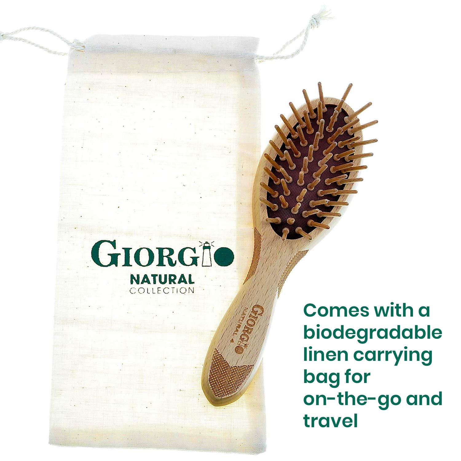 Naturals Wood Bristle Oval Detangling Hair Brush
